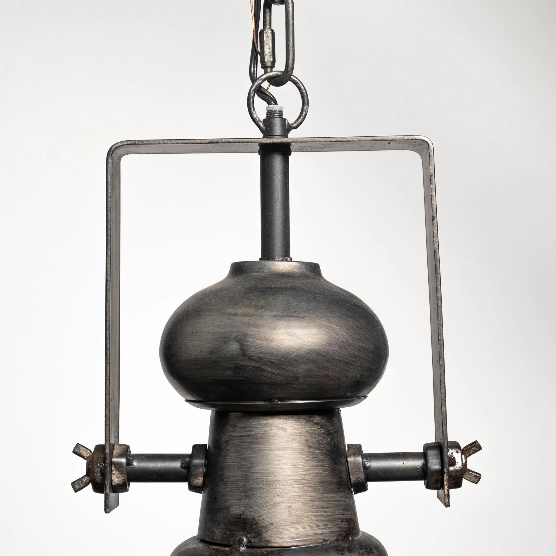 Industrial Gray Metal Hanging Pendant Light By Homeroots - Image 7