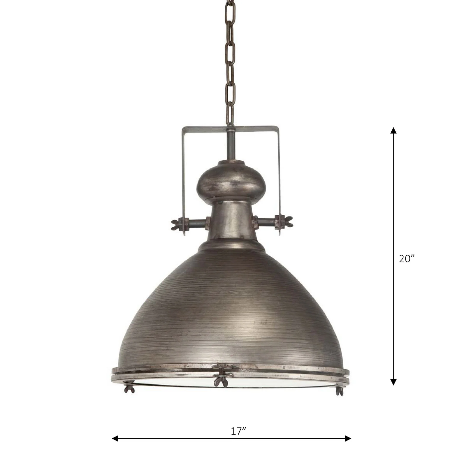 Industrial Gray Metal Hanging Pendant Light By Homeroots - Image 8