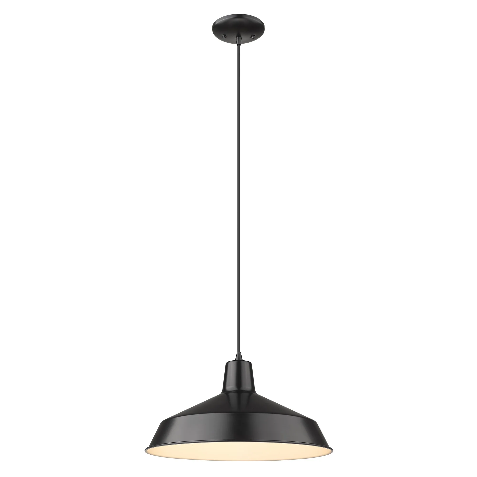 Industrial Matte Black Hanging Light By Homeroots - Image 2