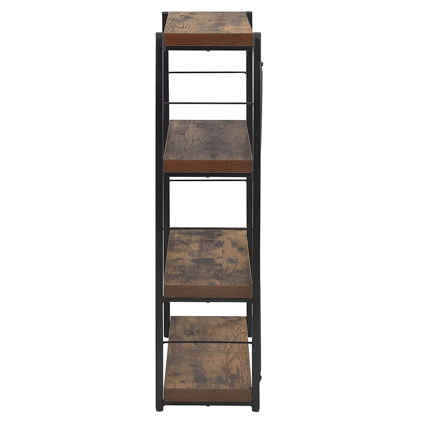 Industrial Rustic Dark Weathered Oak Finish Bookcase By Homeroots - Image 4