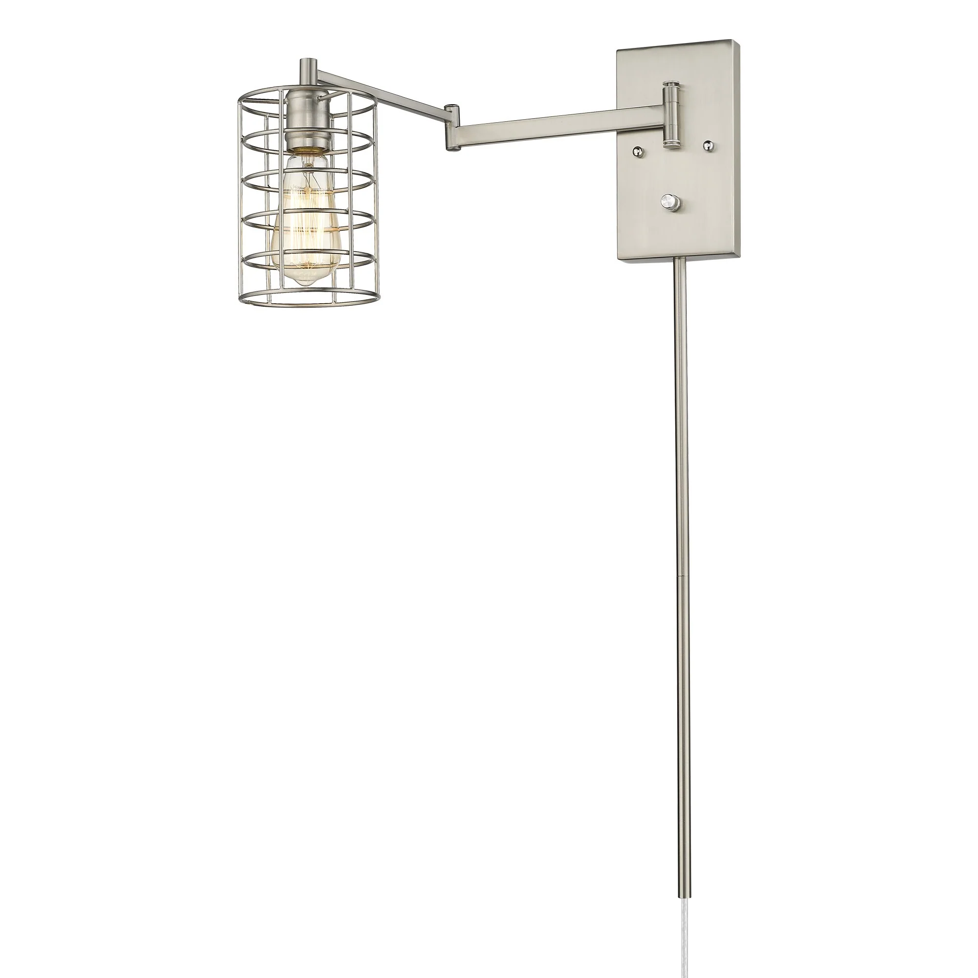 Industrial Silver Metal Wall Sconce By Homeroots - Image 2