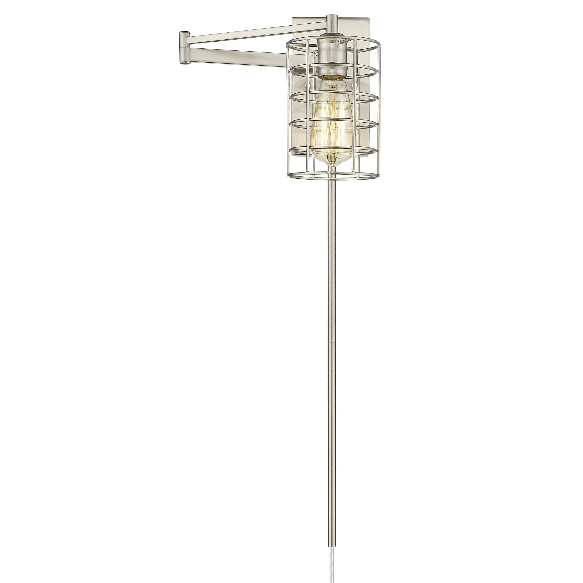Industrial Silver Metal Wall Sconce By Homeroots - Image 4