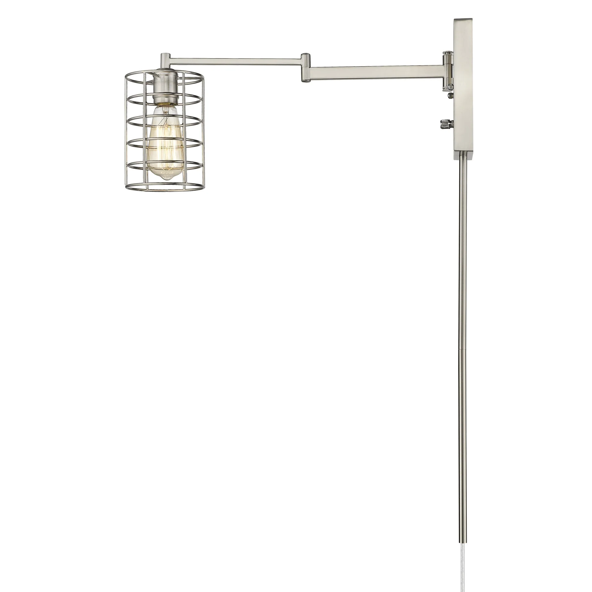 Industrial Silver Metal Wall Sconce By Homeroots - Image 5