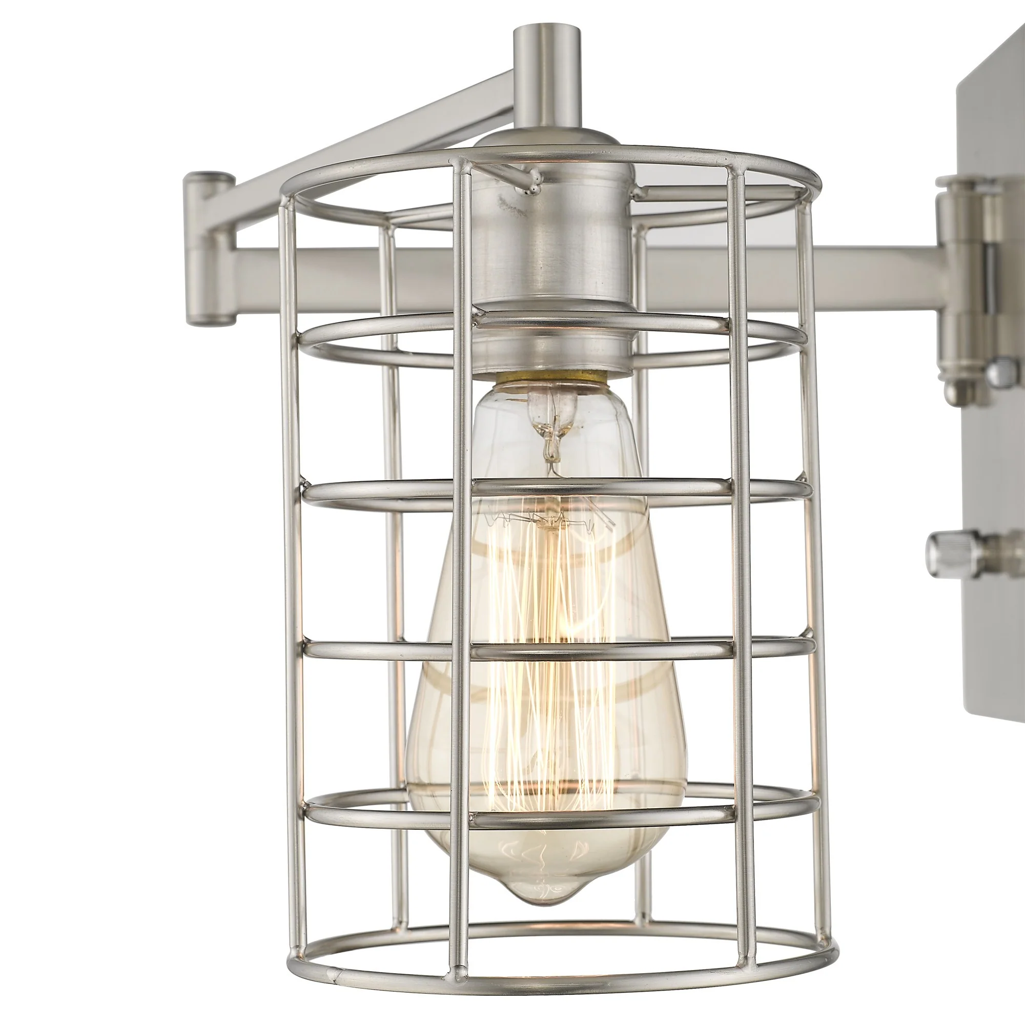 Industrial Silver Metal Wall Sconce By Homeroots - Image 7