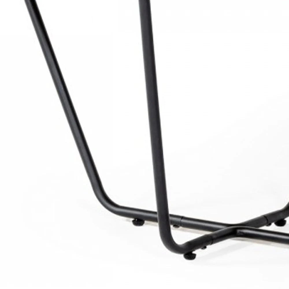 Industrial Small Oak and Black Powder Metal Coffee Table By Homeroots - Image 7