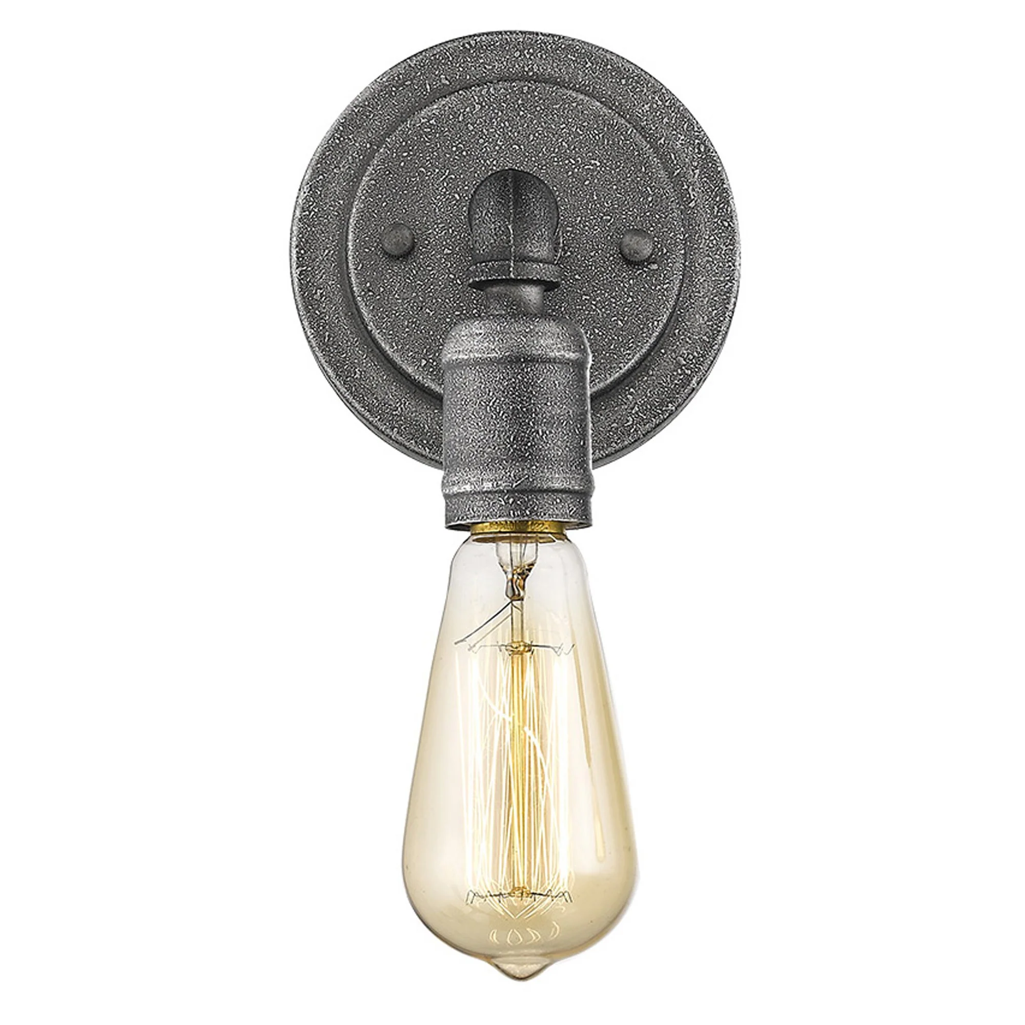 Industrial Textured Gray Wall Light By Homeroots - Image 2