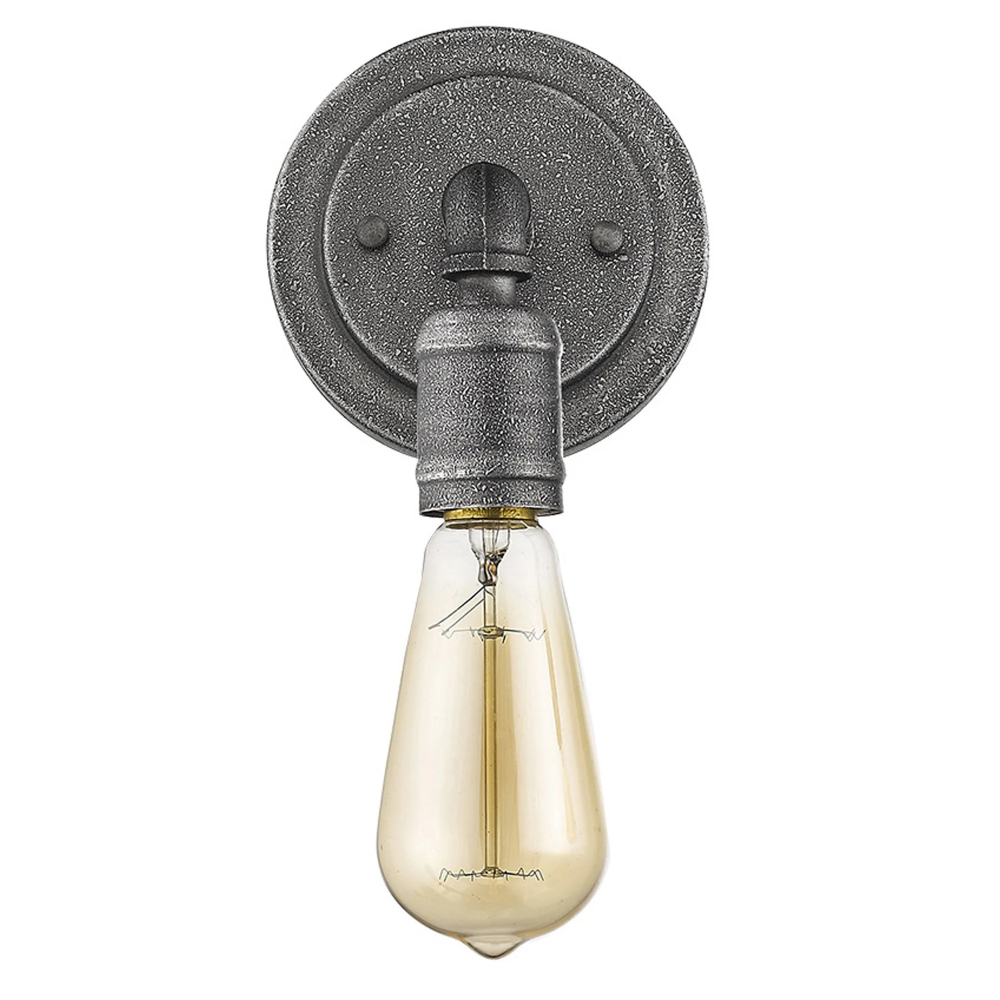 Industrial Textured Gray Wall Light By Homeroots - Image 3