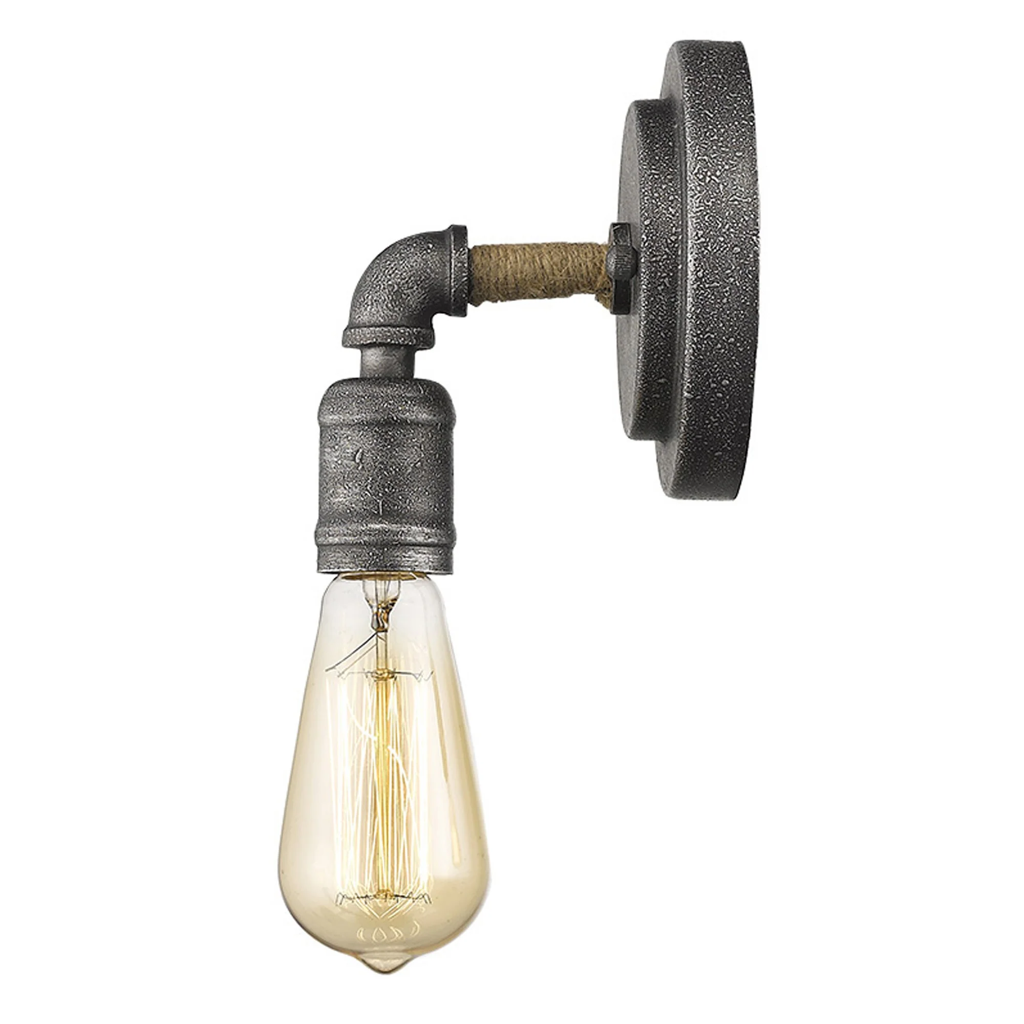 Industrial Textured Gray Wall Light By Homeroots - Image 4
