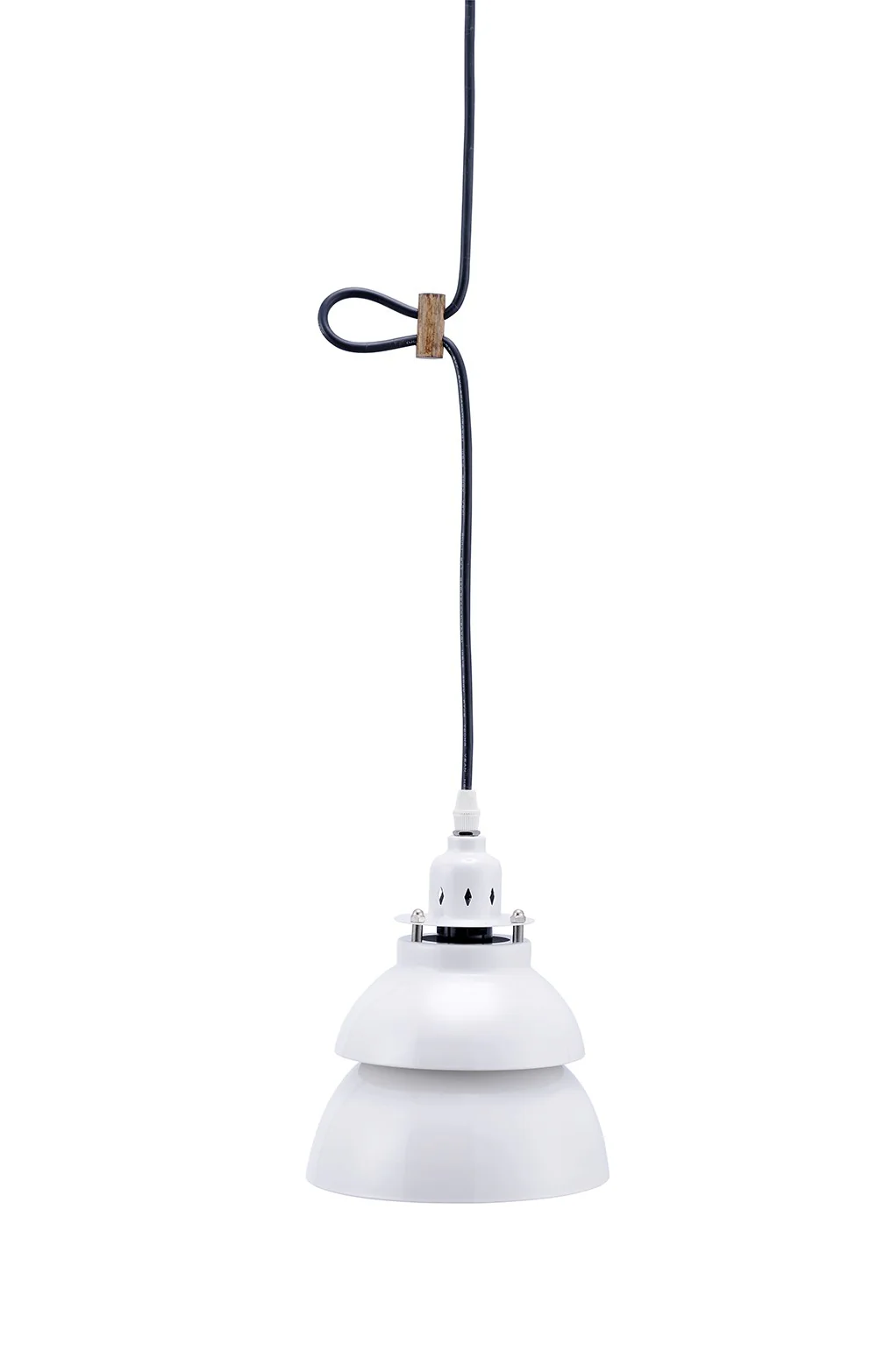 Industrial Two Tier White Metal Hanging Light By Homeroots - Image 2