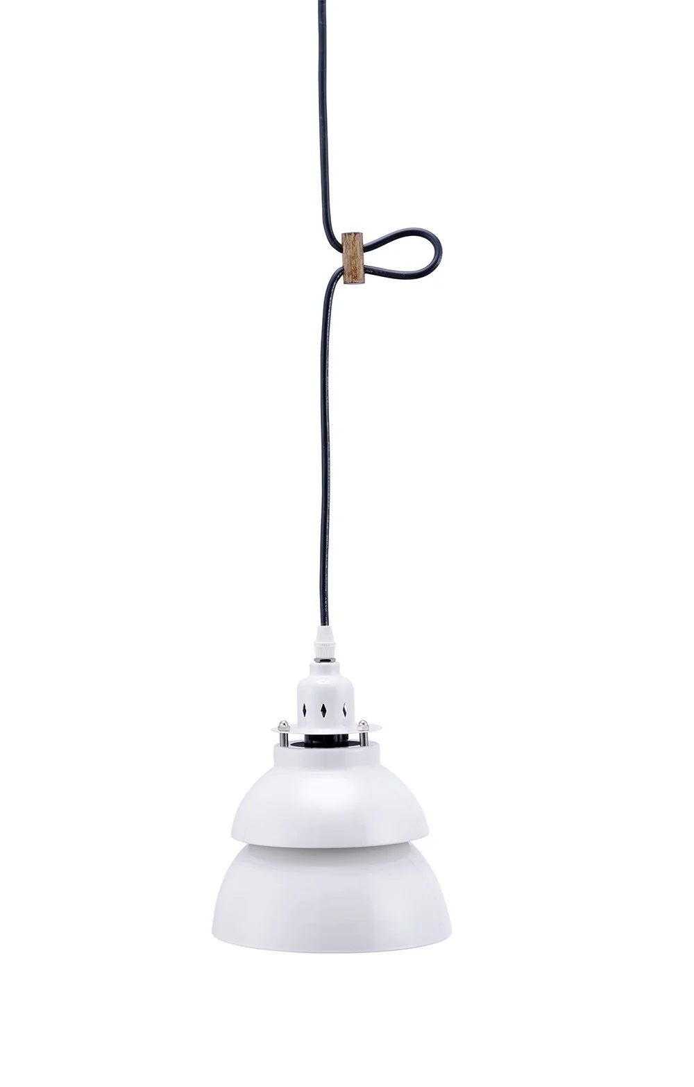 Industrial Two Tier White Metal Hanging Light By Homeroots - Image 3