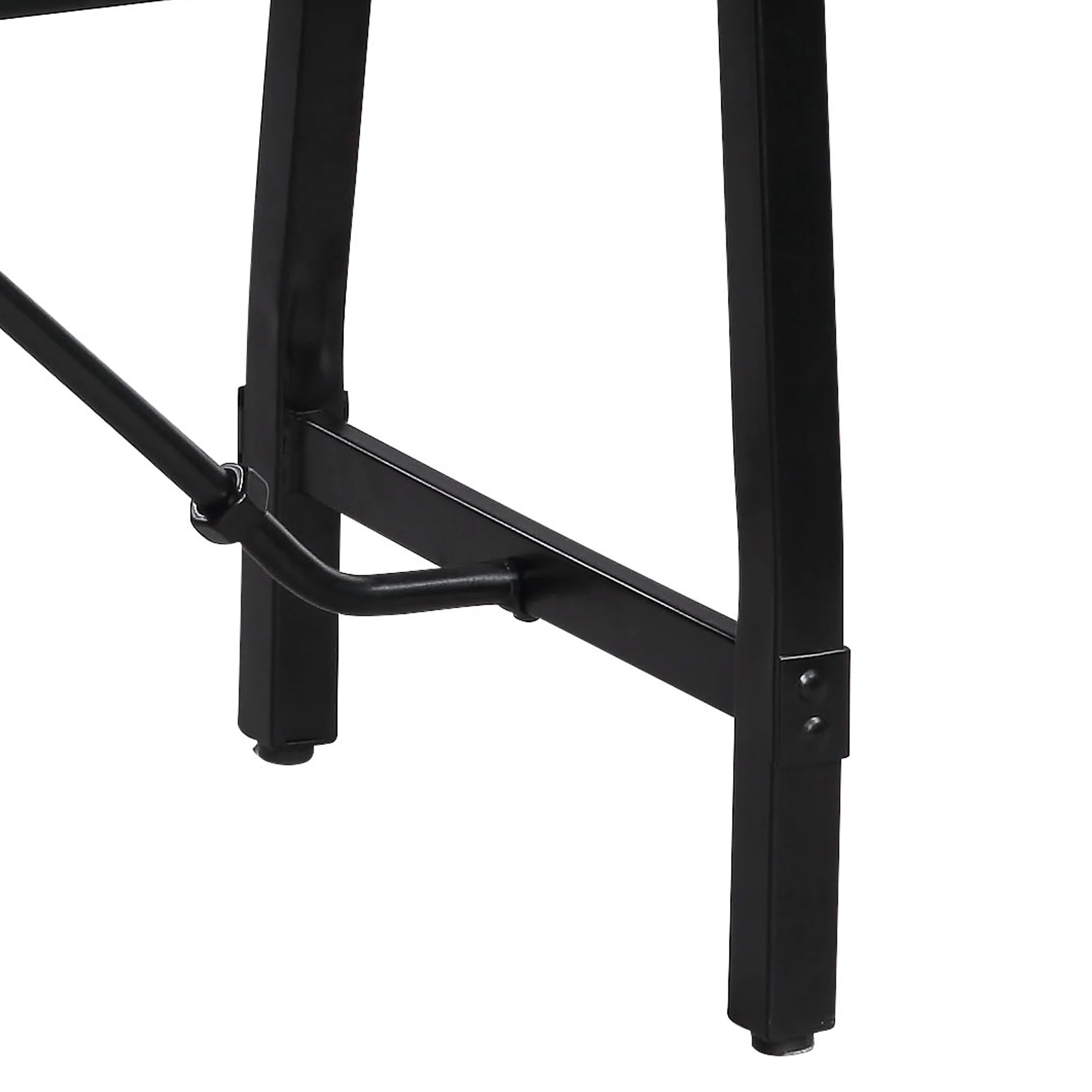 Industrial Wood and Metal Bench with Tube Leg Support, Brown and Black By Benzara - Image 4