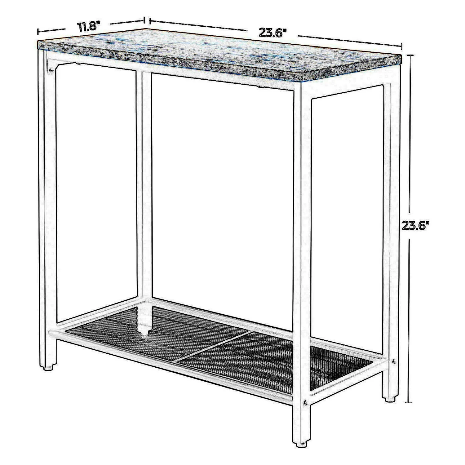 Industrial Wood And Metal Side Table With Open Mesh Shelf, Brown And Black By Benzara - Image 3