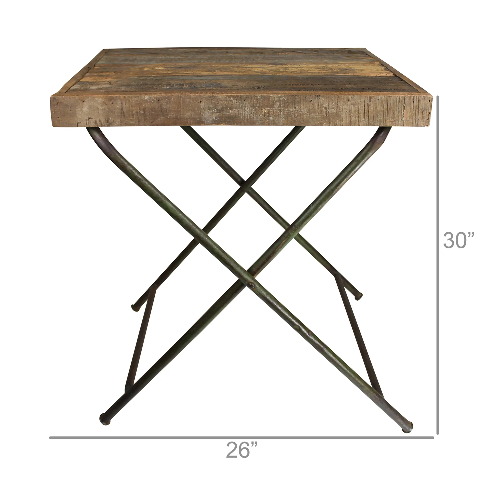 Ingram Folding Tray Table, Reclaimed Wood By HomArt - Image 4
