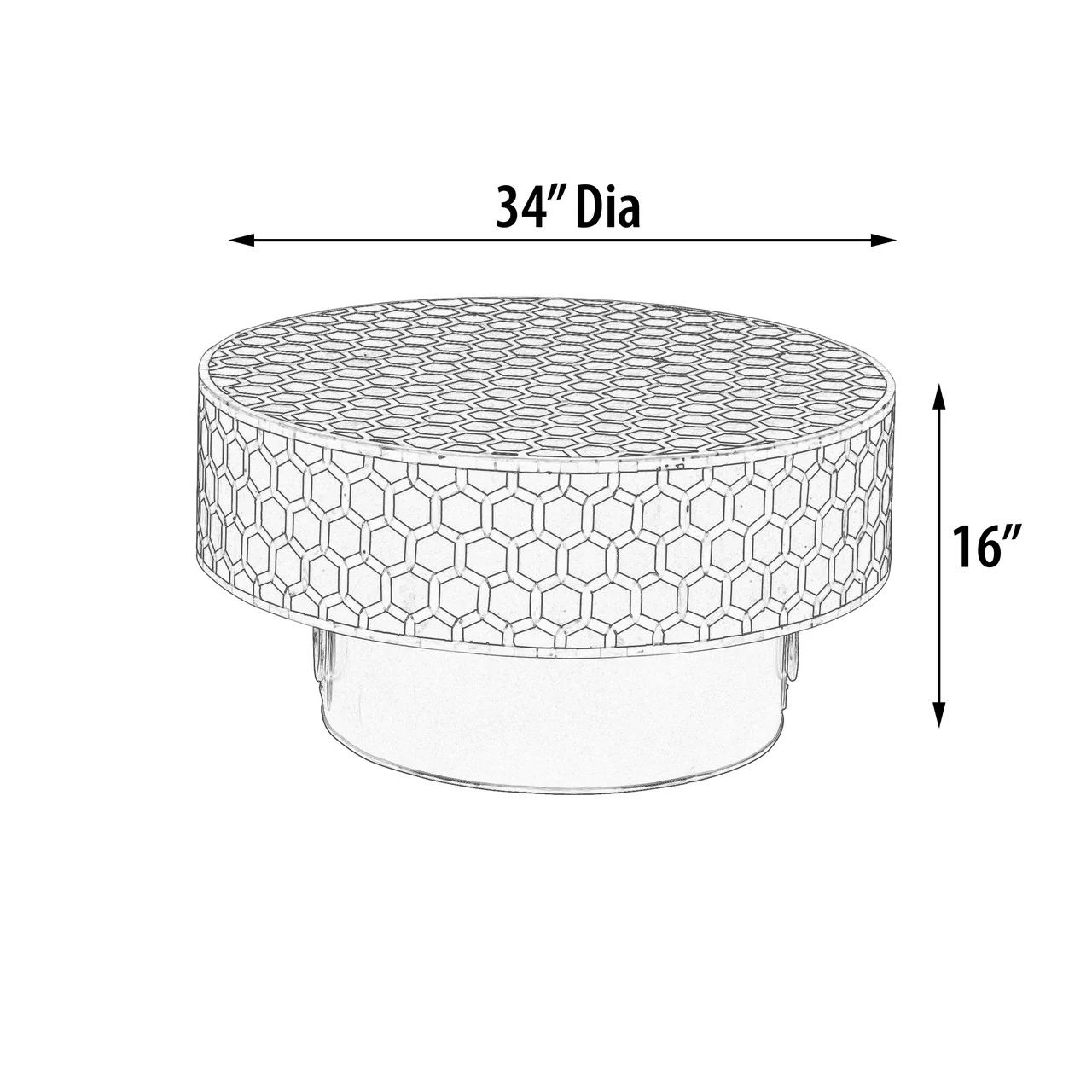 Inlaid Bone and Gold Metal Round Coffee Table 34 Inch Diameter. - Image 2