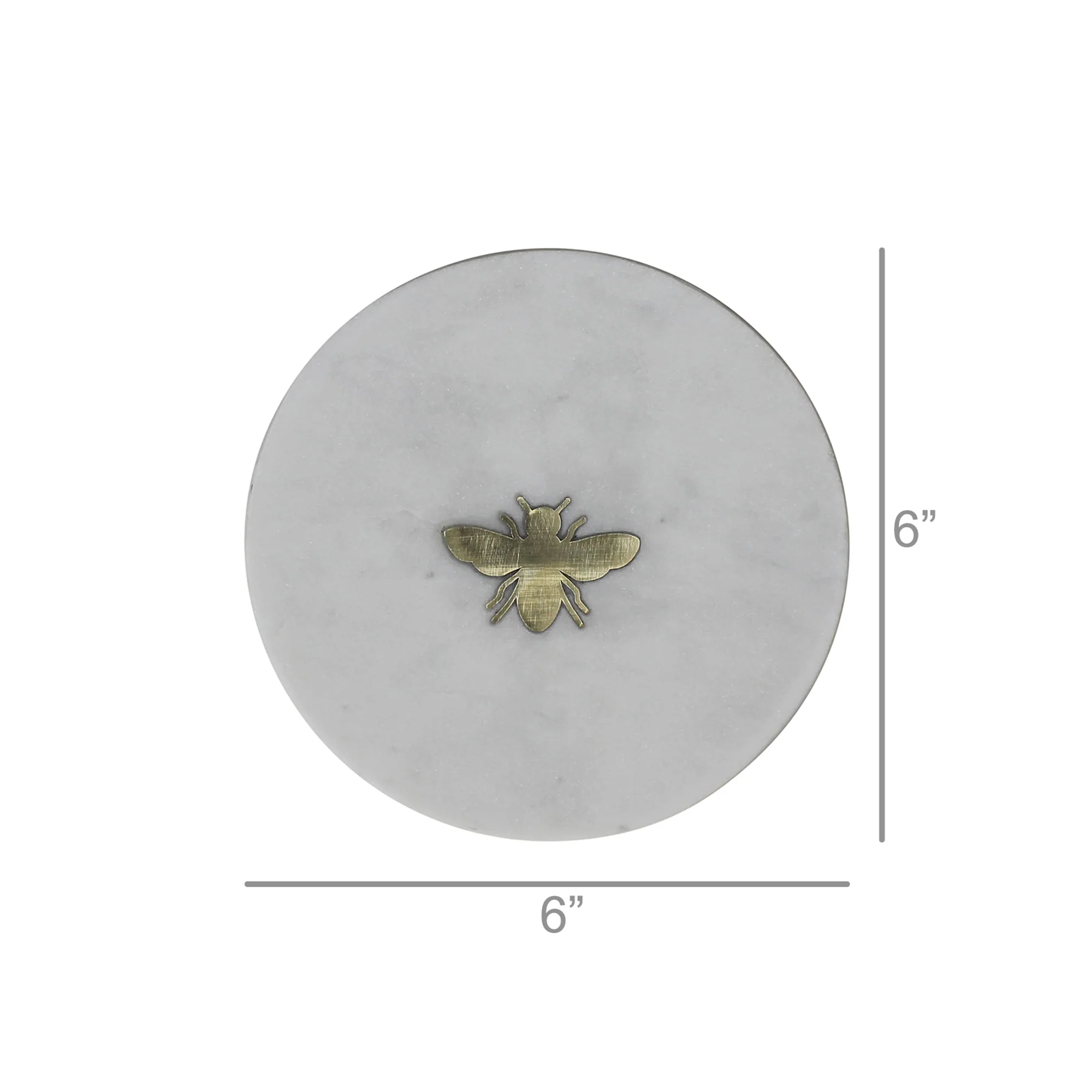 Inlaid Marble Tray - Bee Set Of 2 By HomArt - Image 3