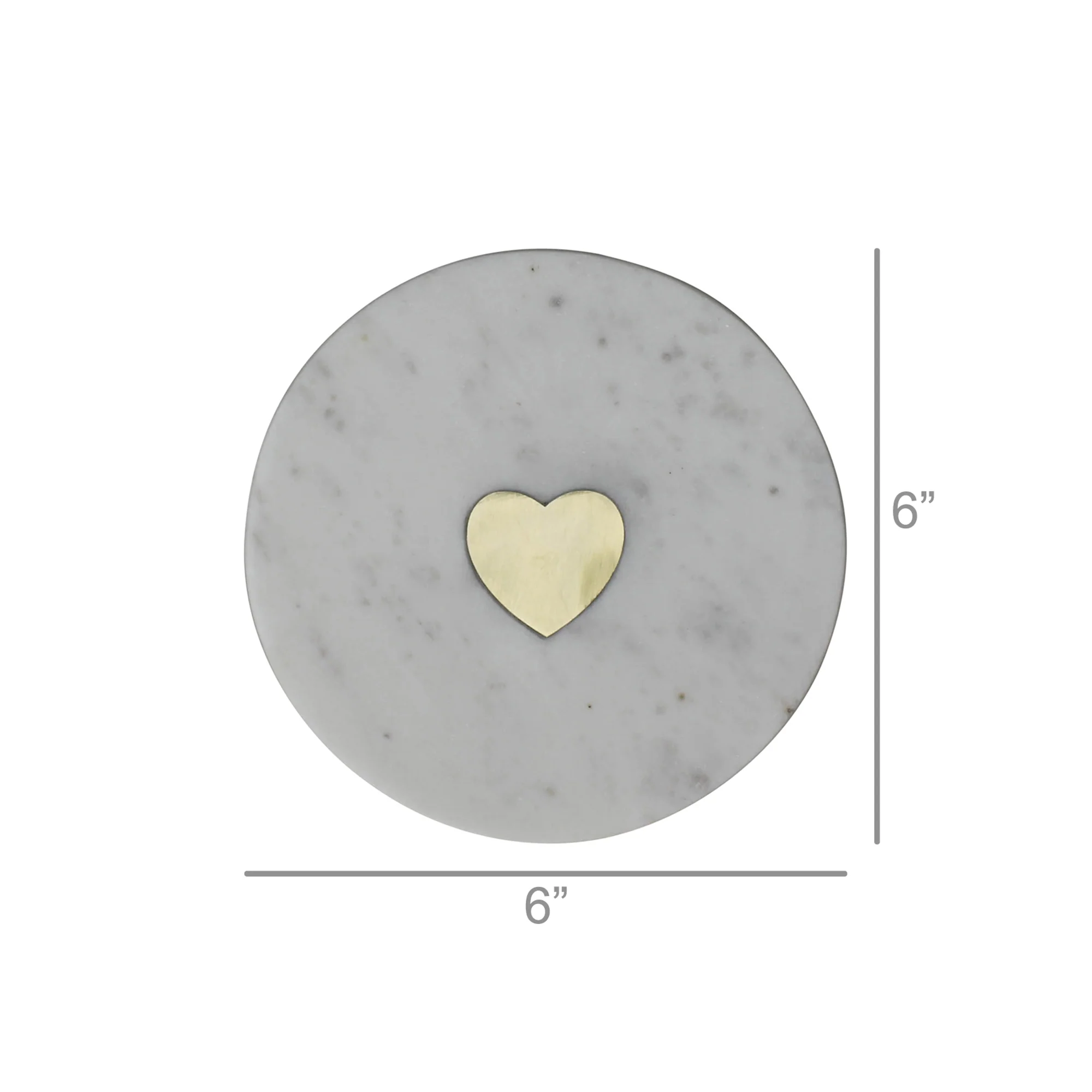 Inlaid Marble Tray - Heart Set Of 2 By HomArt - Image 3