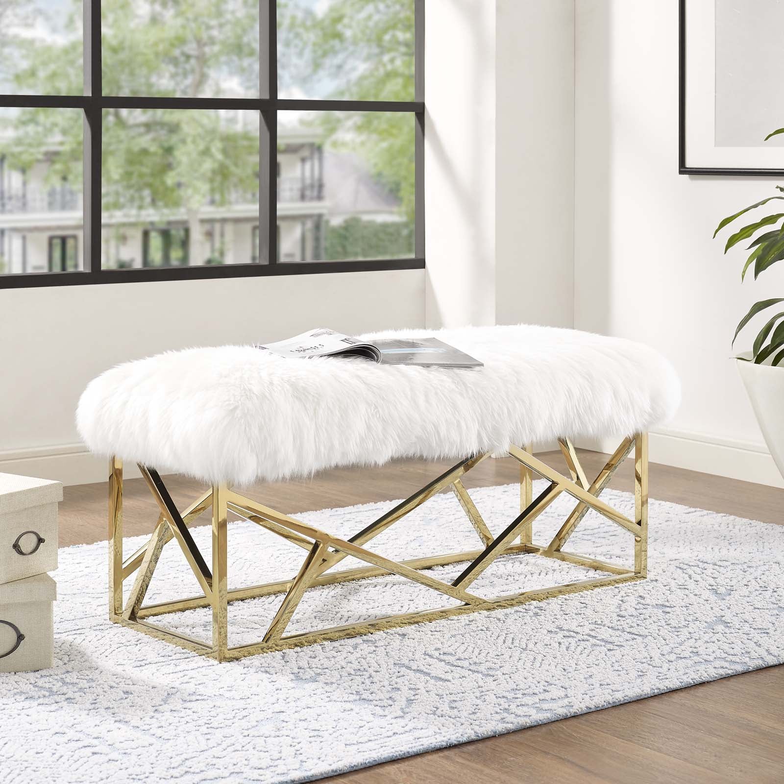 Intersperse Sheepskin Bench By Modway - EEI-2846 - Image 5