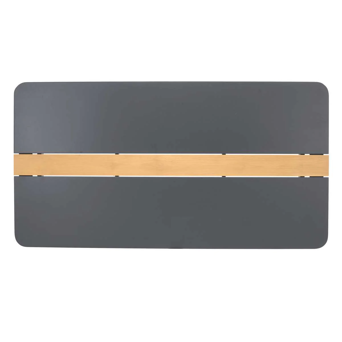 Ipanema Outdoor Aluminum Dining Table in Dark Grey with Natural Teak Wood Accent By Armen Living - Image 5