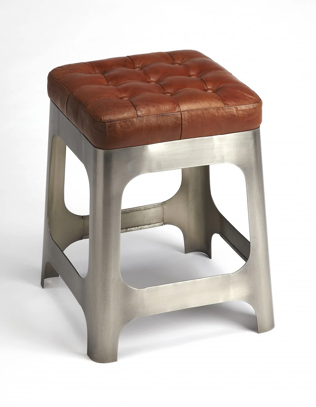 Iron And Leather Counter Stool By Homeroots - Image 4