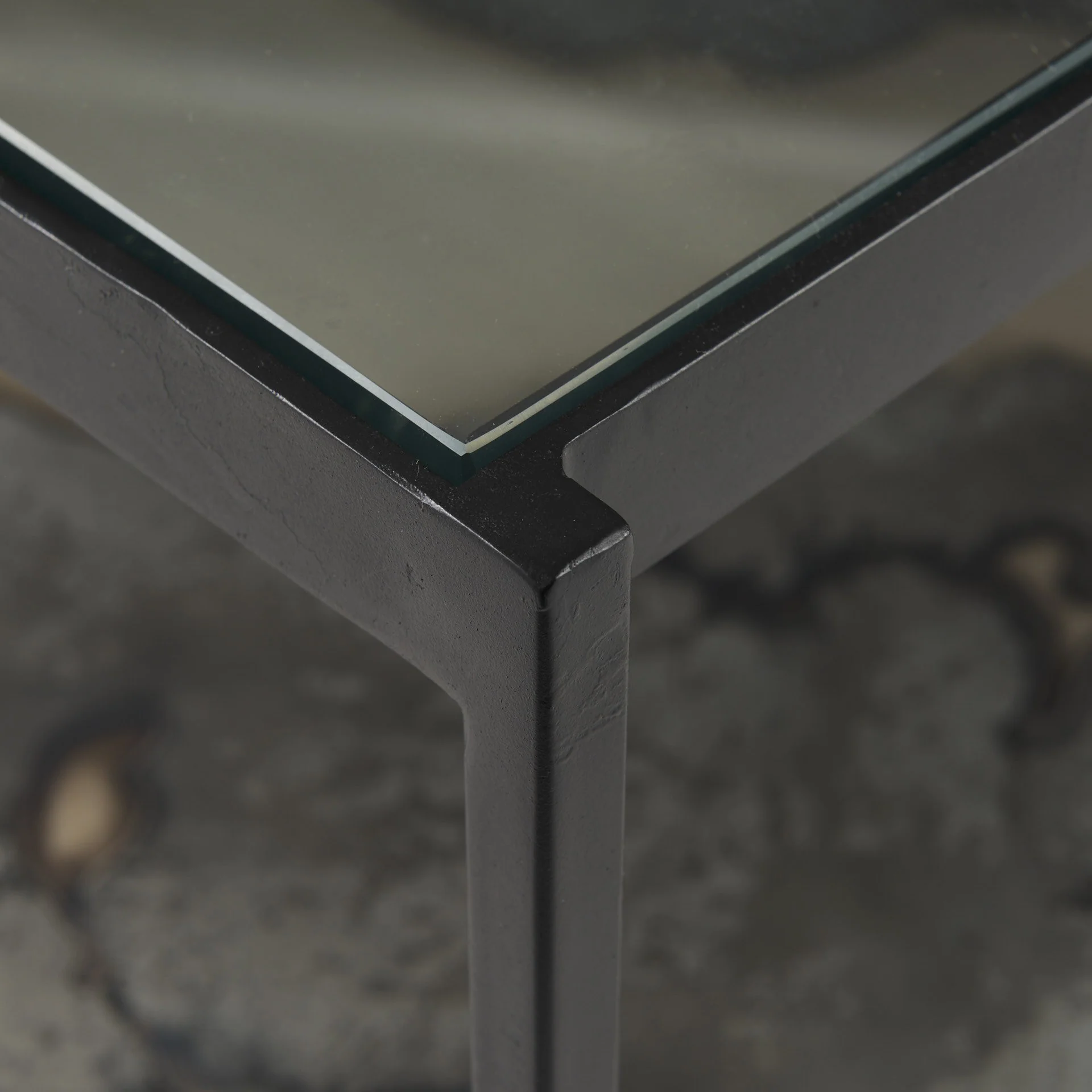 Iron Glass and Marble Rectangular Coffee Table By Homeroots - Image 6