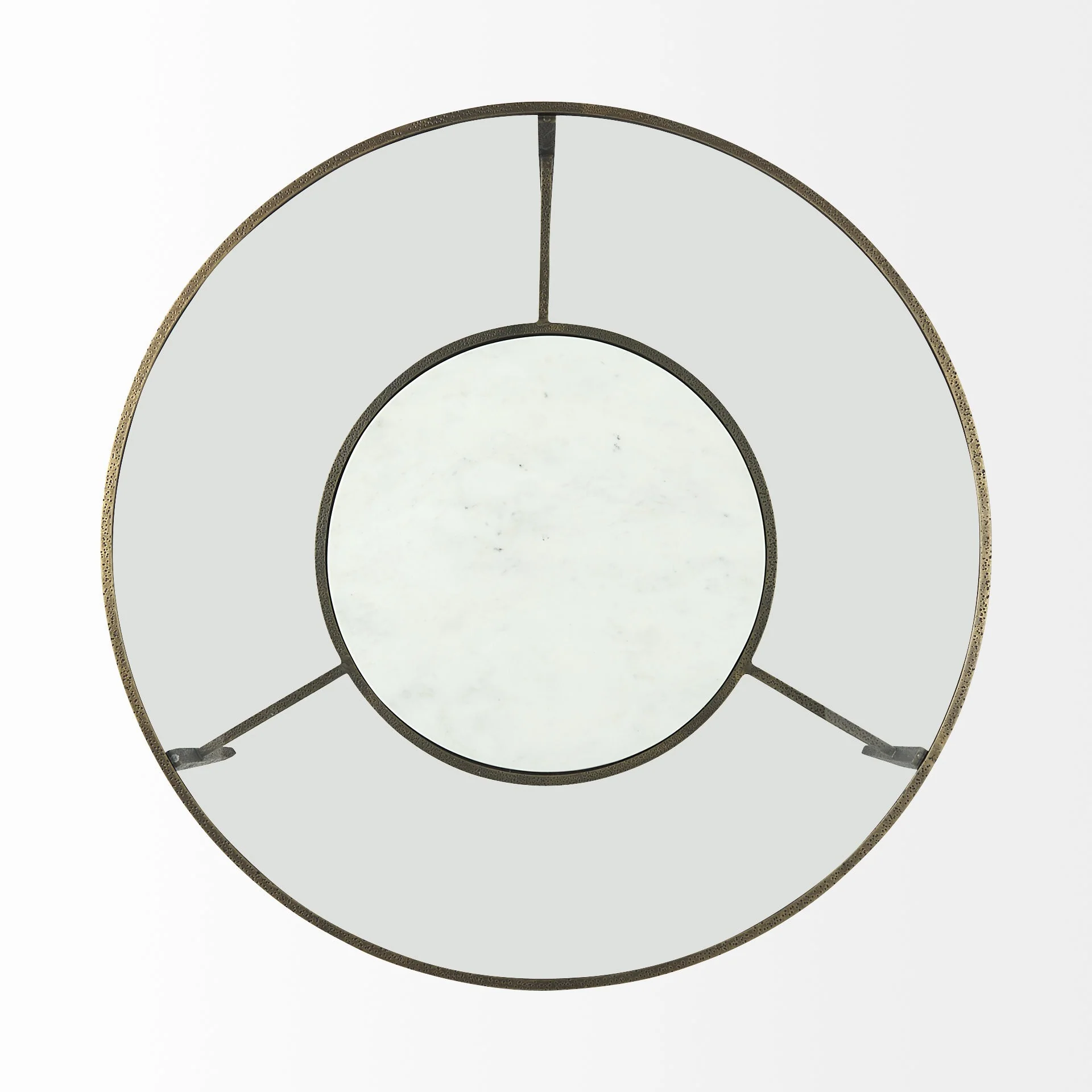 Iron Glass and Marble Round Coffee Table By Homeroots - Image 7