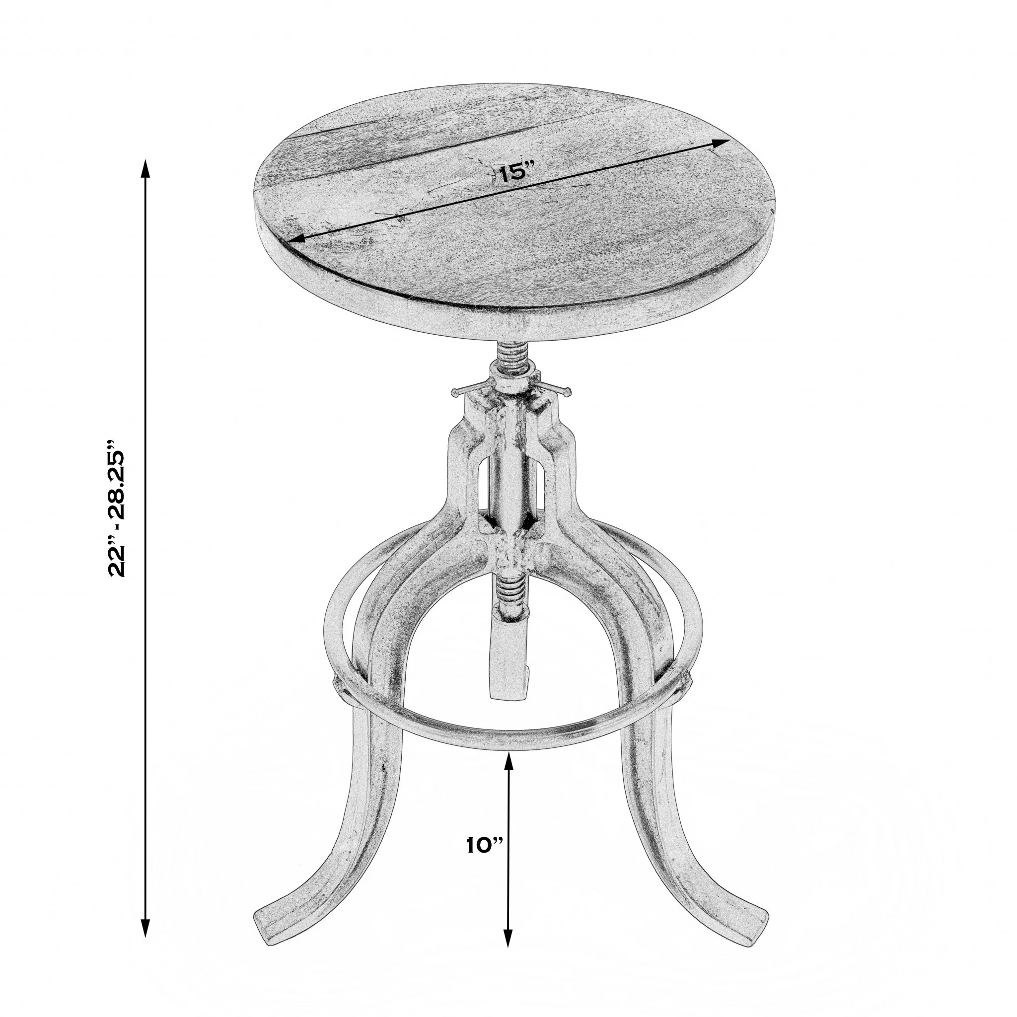 Iron Revolving Bar Stool By Homeroots - Image 6