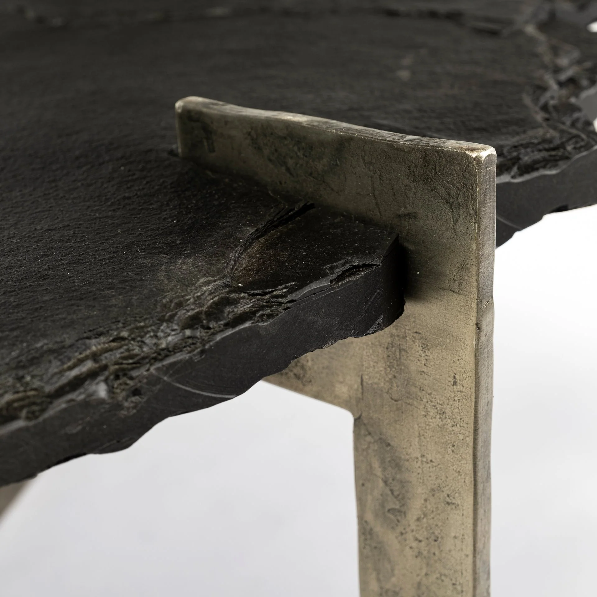 Irregular Live-Edge Slat wFlat Iron Base Coffee Table Top By Homeroots - Image 4
