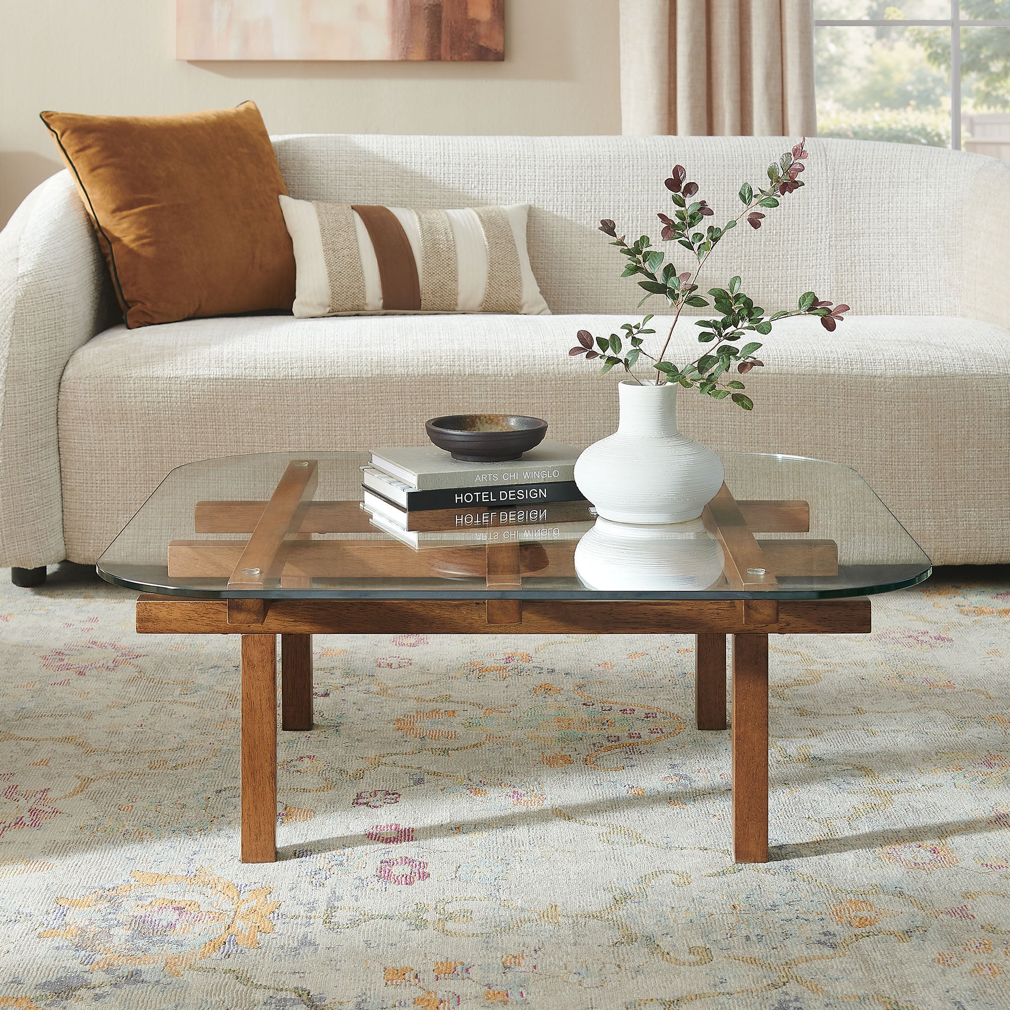 Isby 35 Inch Tempered Glass Coffee Table by Modway - Image 14