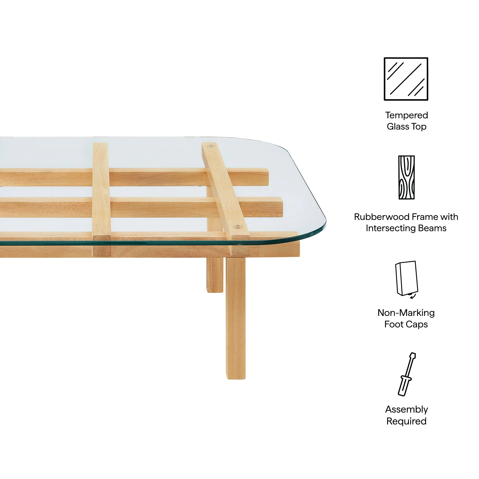 Isby 35 Inch Tempered Glass Coffee Table by Modway - Image 7