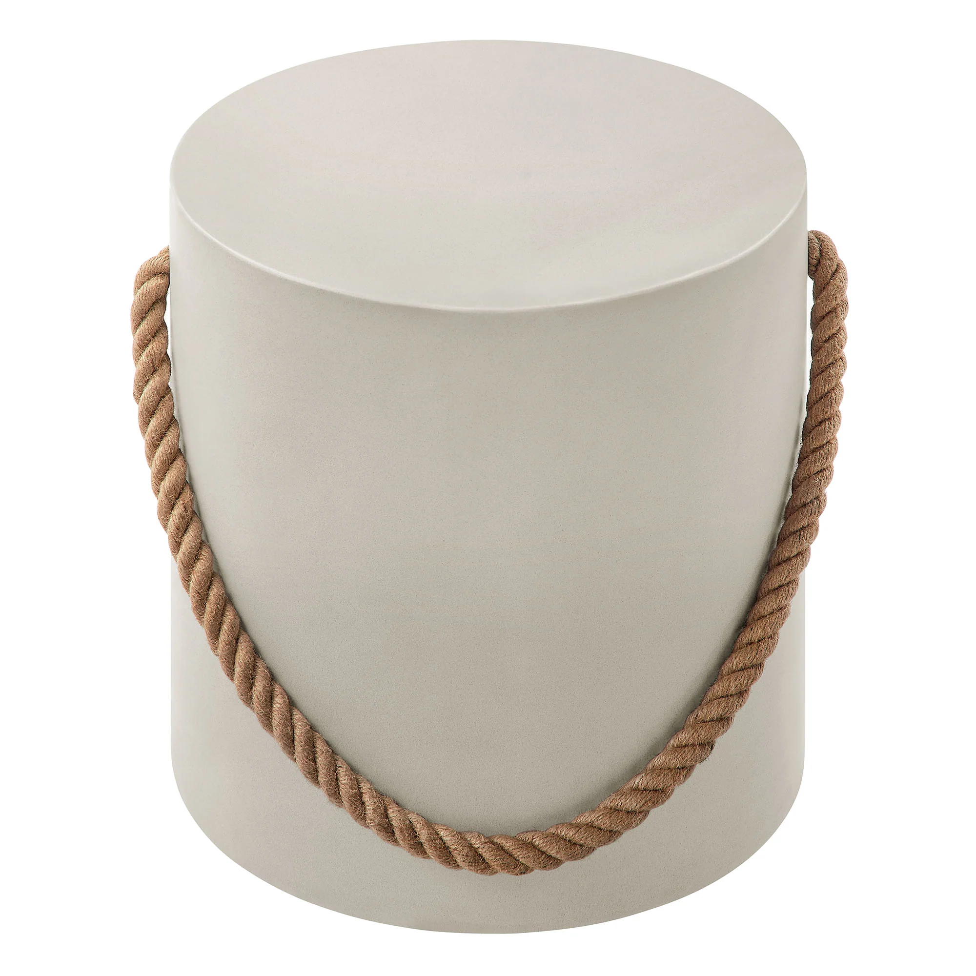 Isera Indoor - Outdoor Patio Rope Concrete Side Table Stool by Modway - Image 3
