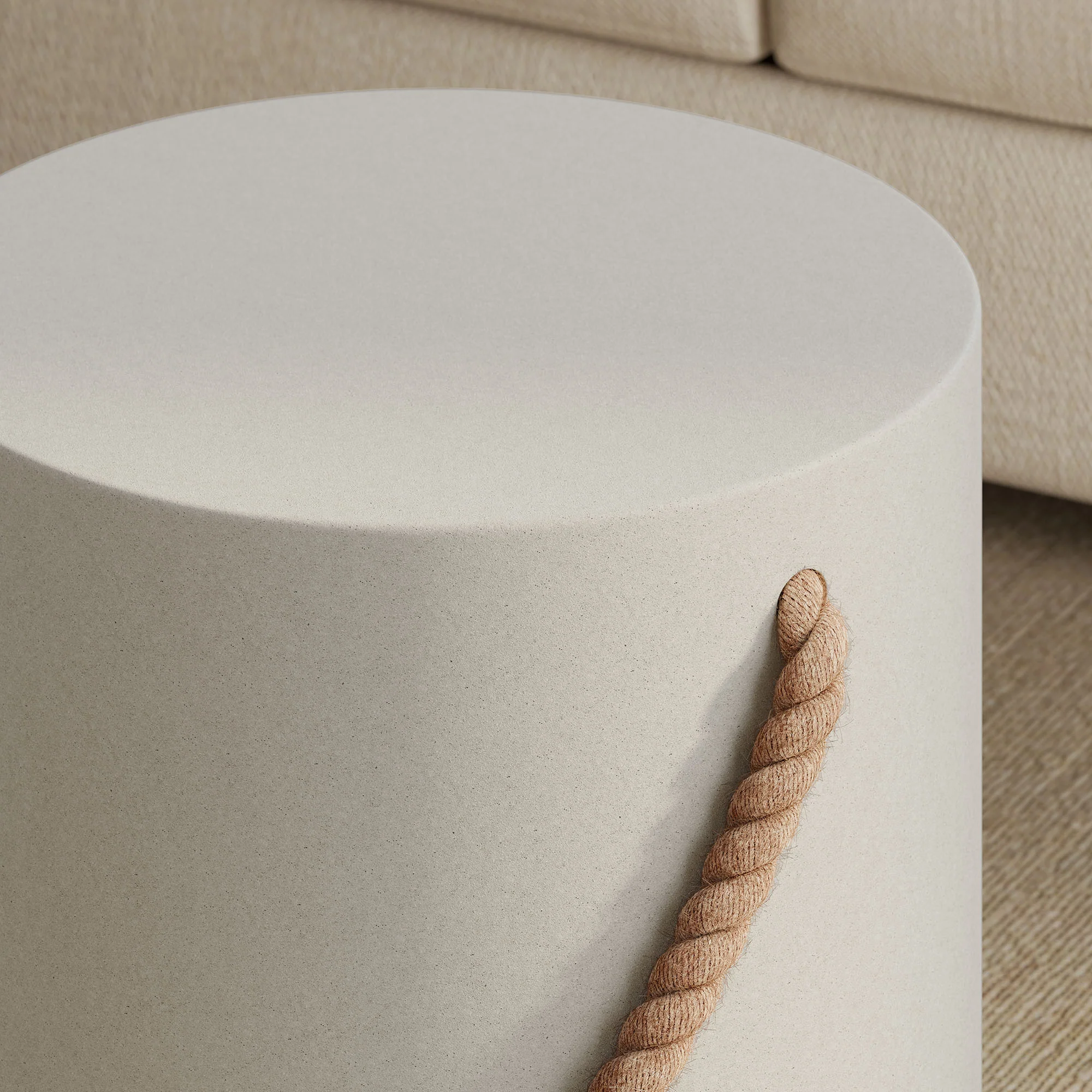 Isera Indoor - Outdoor Patio Rope Concrete Side Table Stool by Modway - Image 5