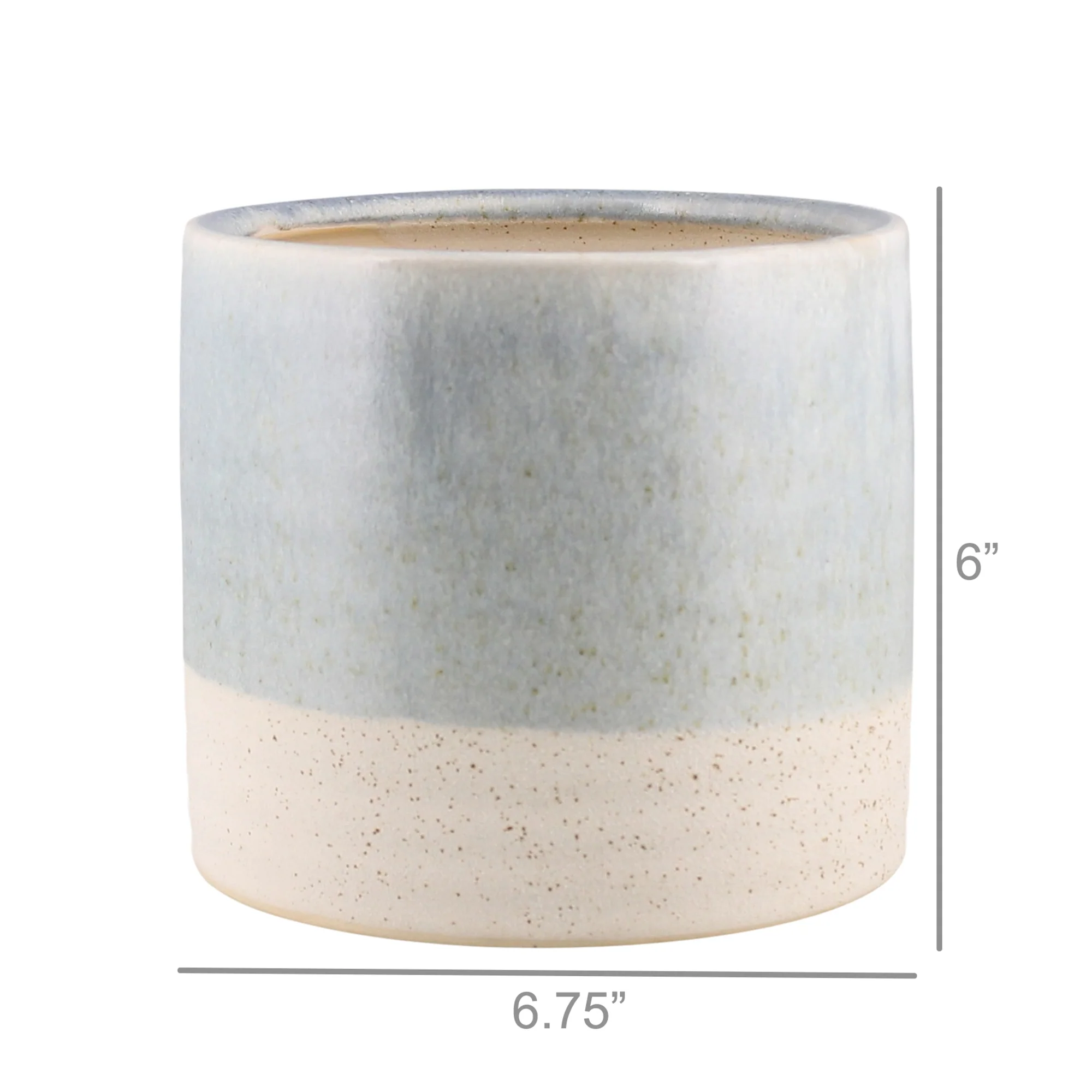 Isle Cachepot, Ceramic - Large - Light Blue Set Of 2 By HomArt - Image 4