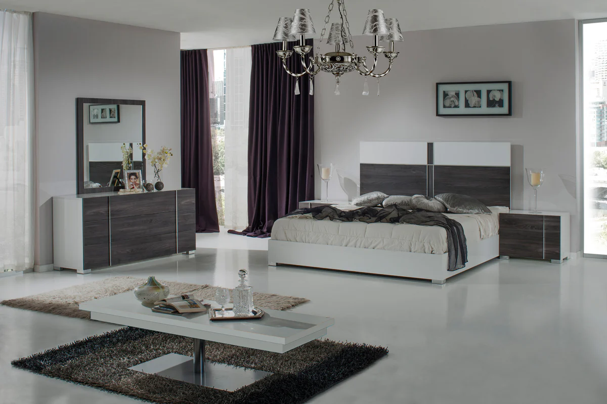 Italian Modern White & Grey Right Nightstand By Homeroots - Image 3
