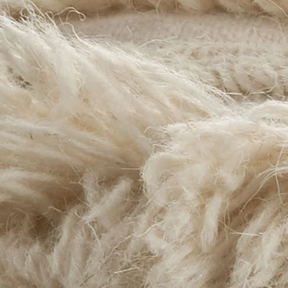 Ivory 100% Cotton Ottoman By Homeroots - Image 5