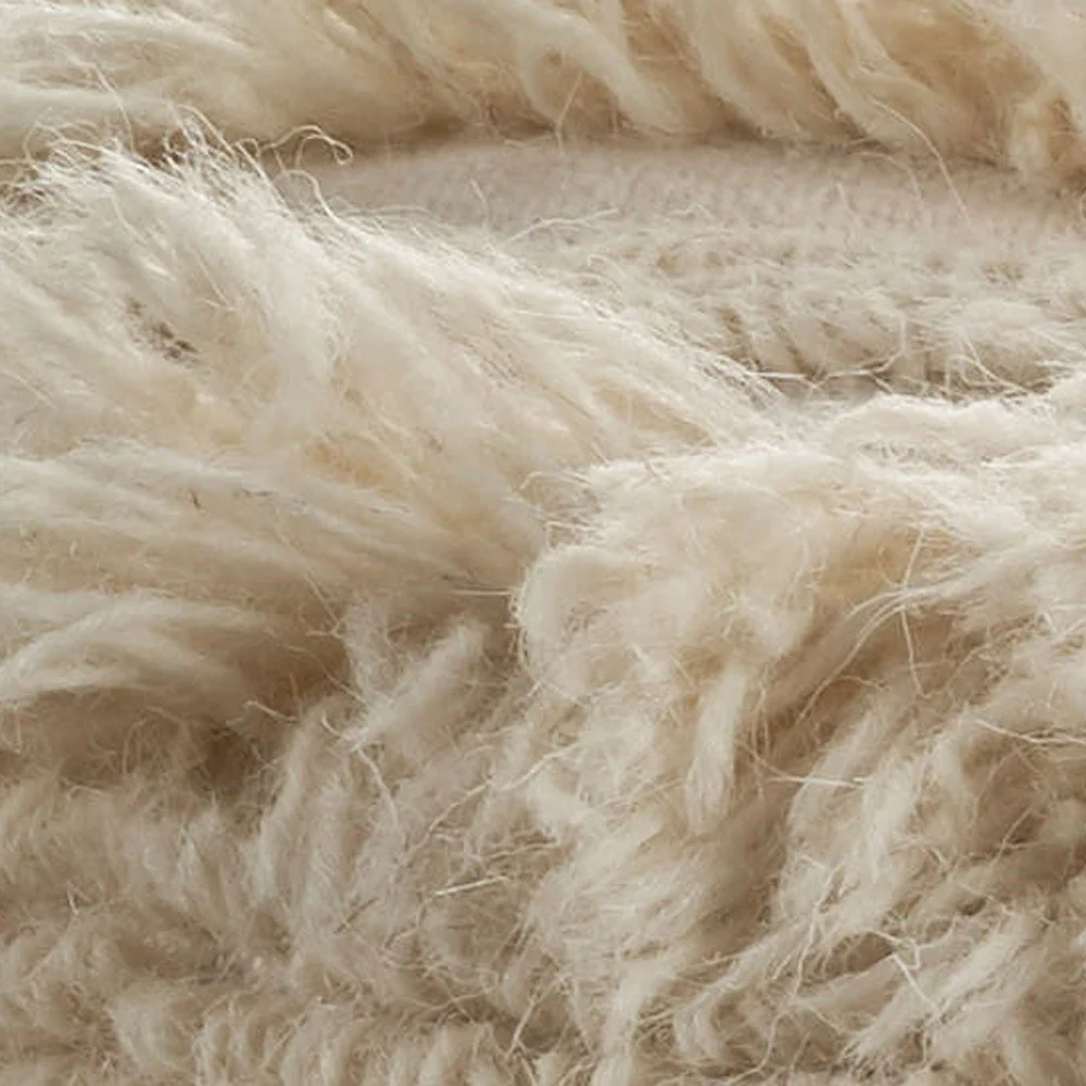 Ivory 100% Cotton Ottoman By Homeroots - Image 6