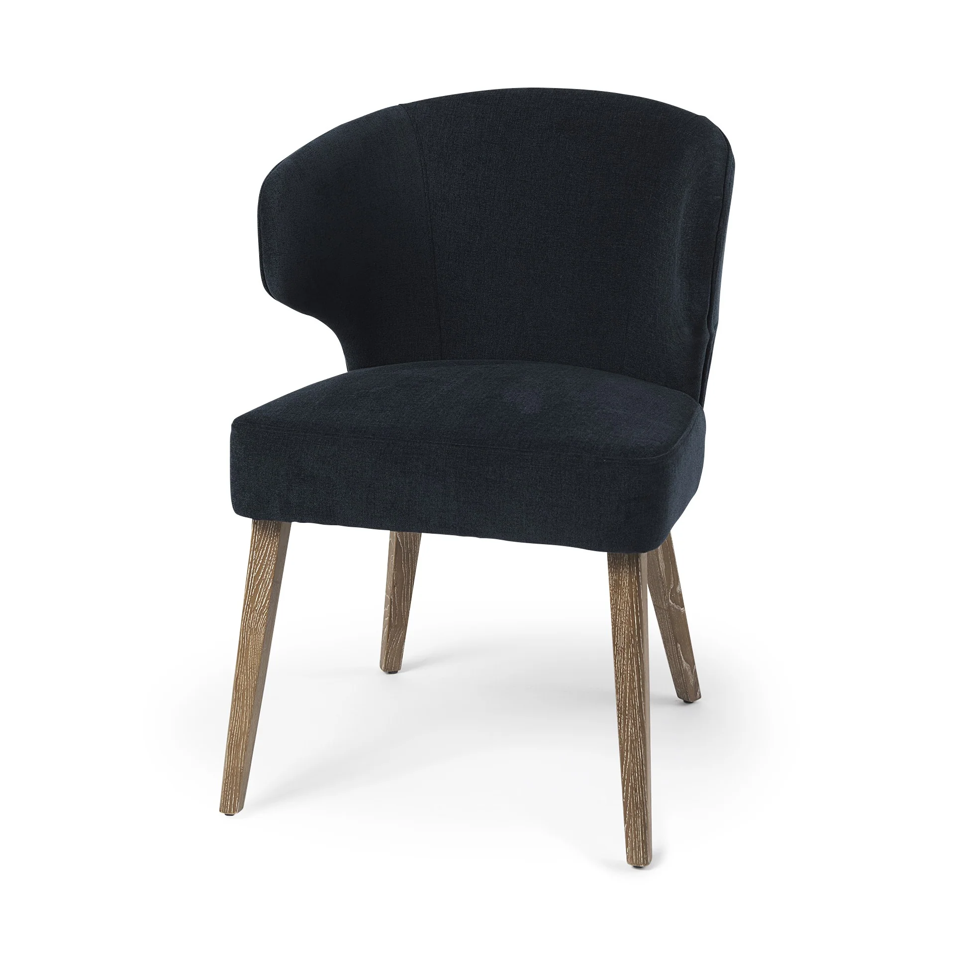 Ivory And Black Mid Century Wingback Dining Chair By Homeroots - Image 10