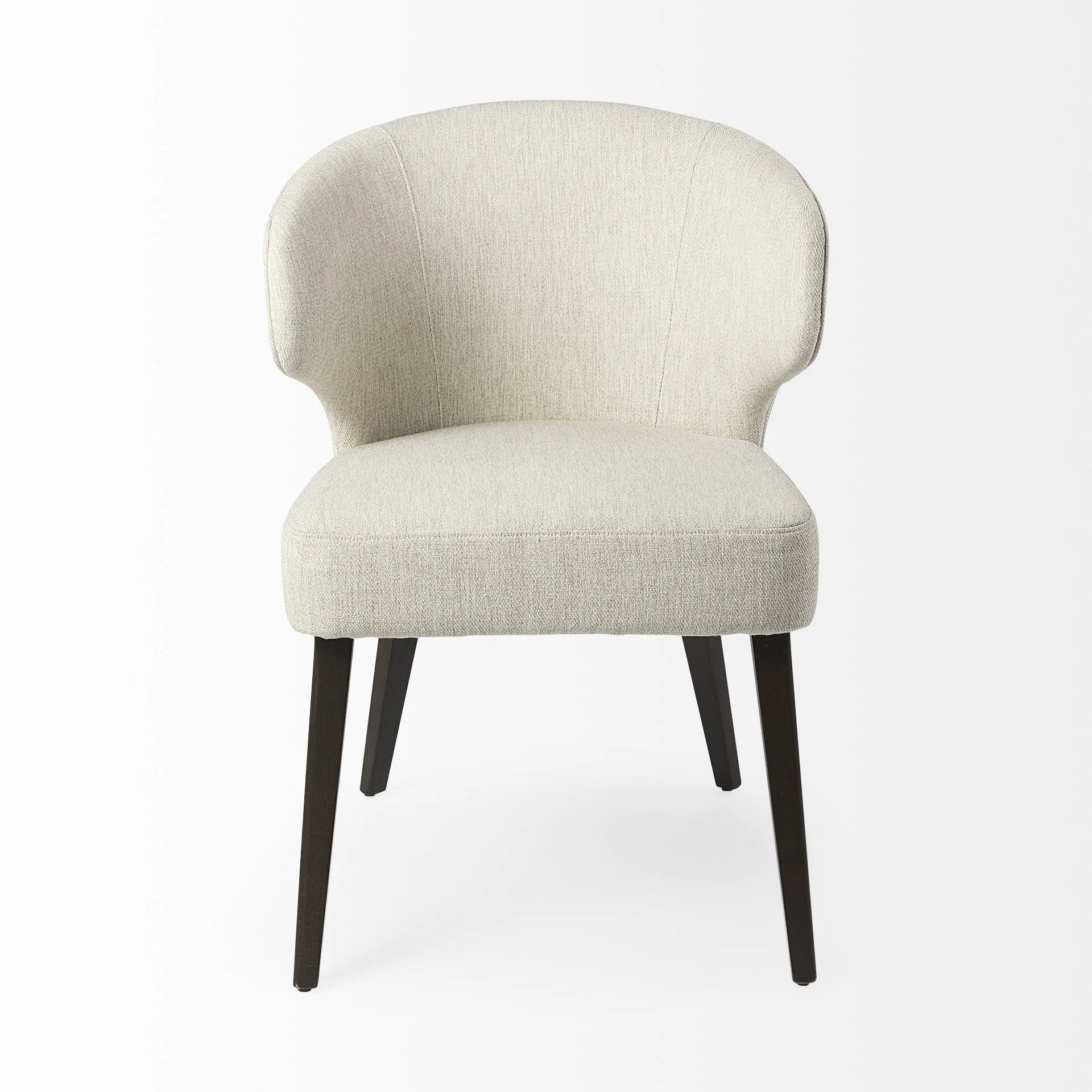 Ivory And Black Mid Century Wingback Dining Chair By Homeroots - Image 2