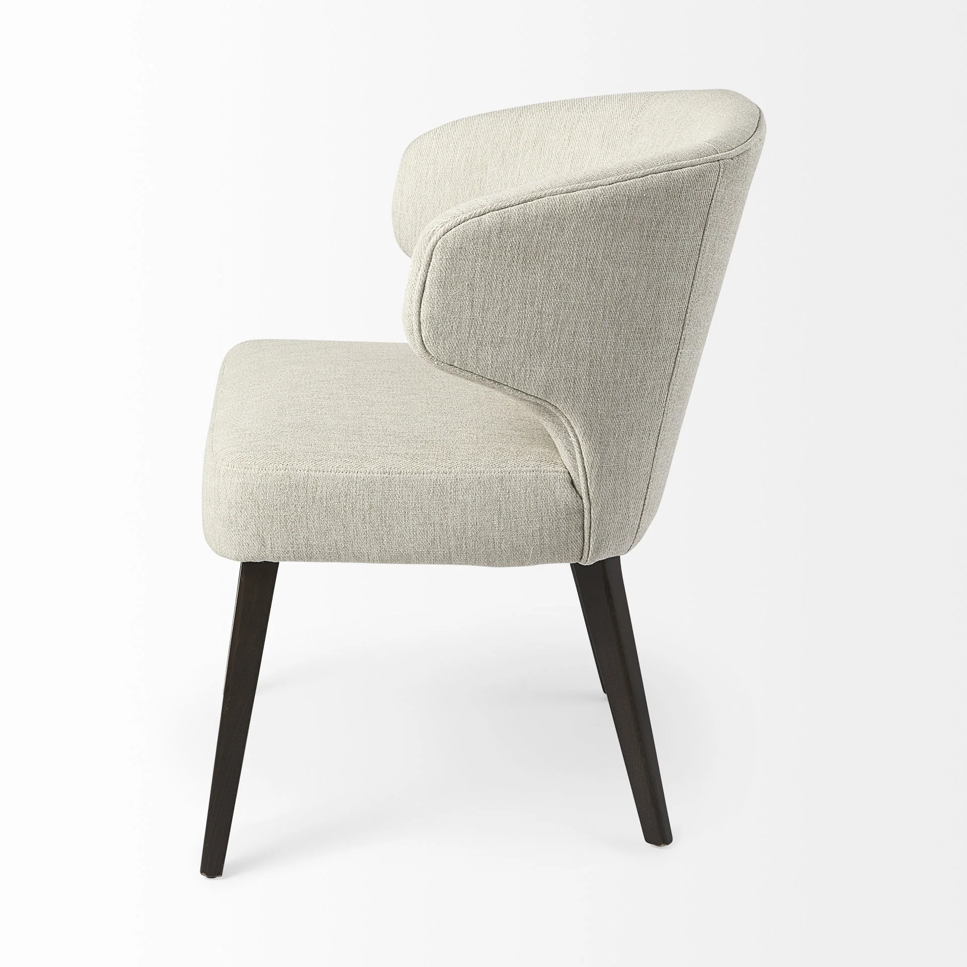 Ivory And Black Mid Century Wingback Dining Chair By Homeroots - Image 3
