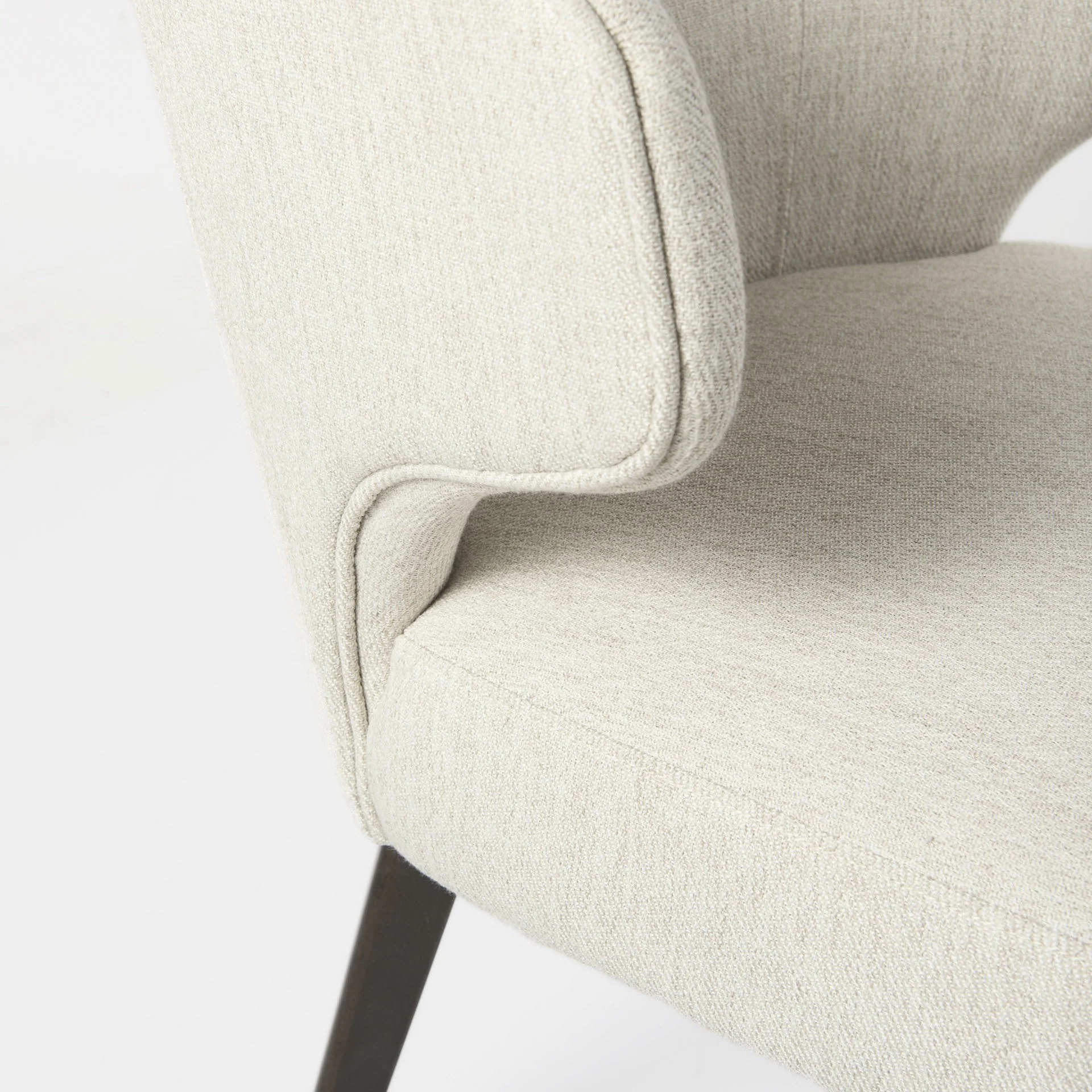 Ivory And Black Mid Century Wingback Dining Chair By Homeroots - Image 7