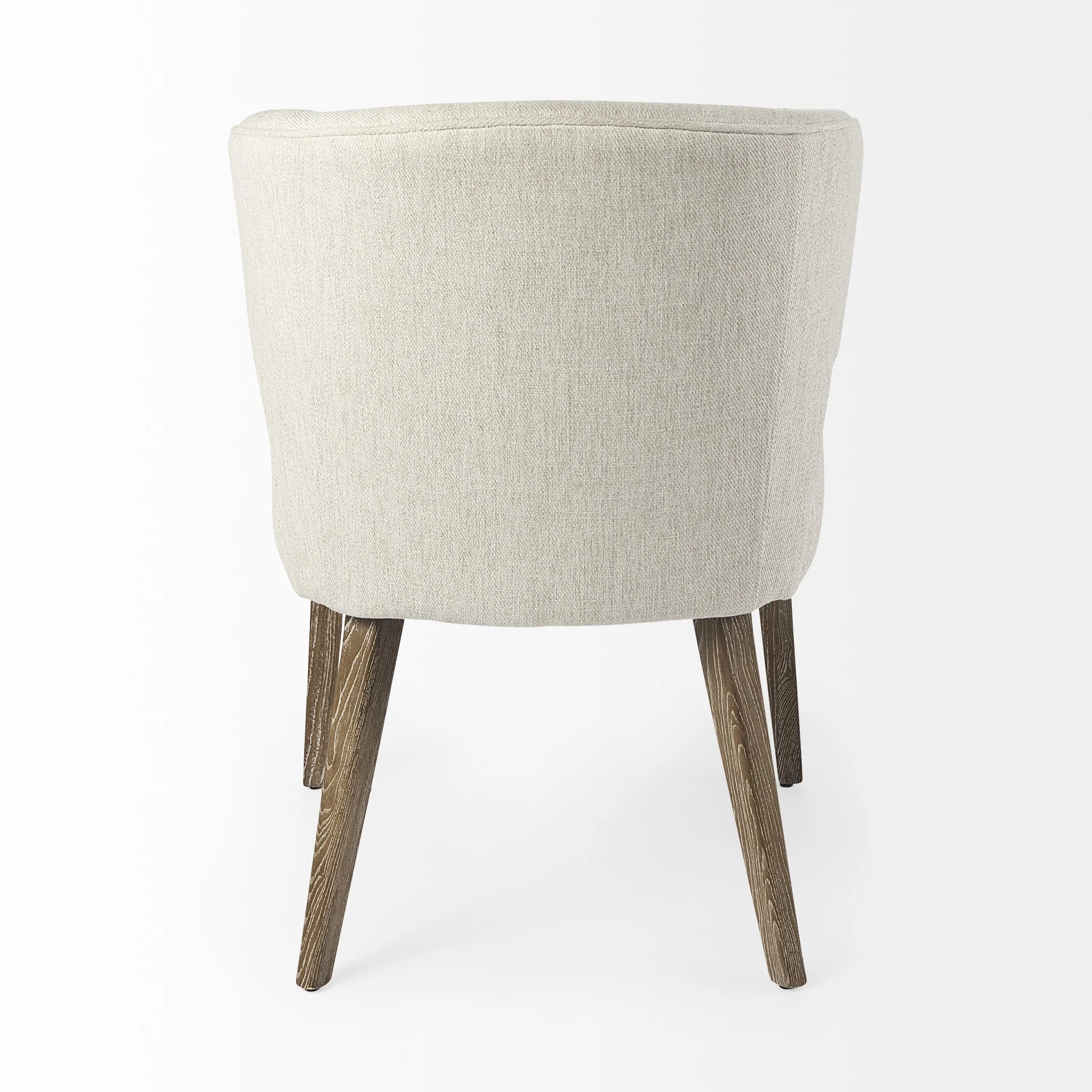 Ivory And Brown Mid Century Wingback Dining Chair By Homeroots - Image 4
