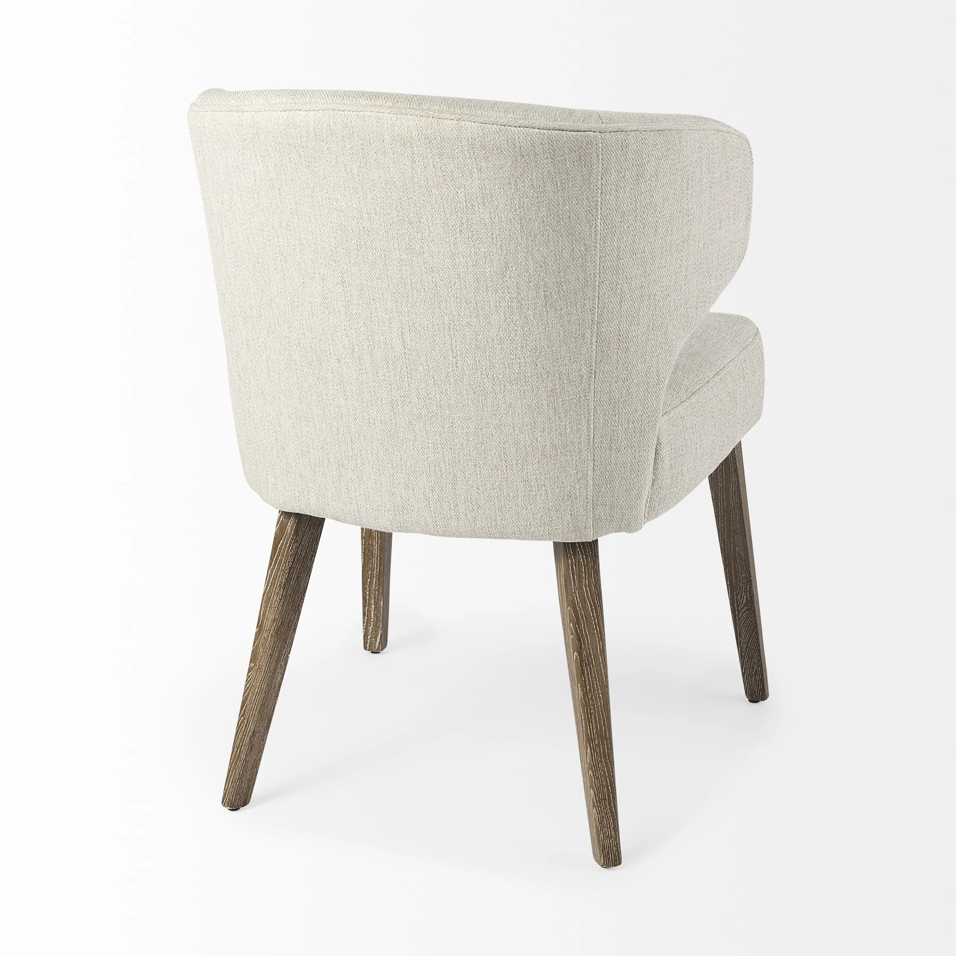 Ivory And Brown Mid Century Wingback Dining Chair By Homeroots - Image 5