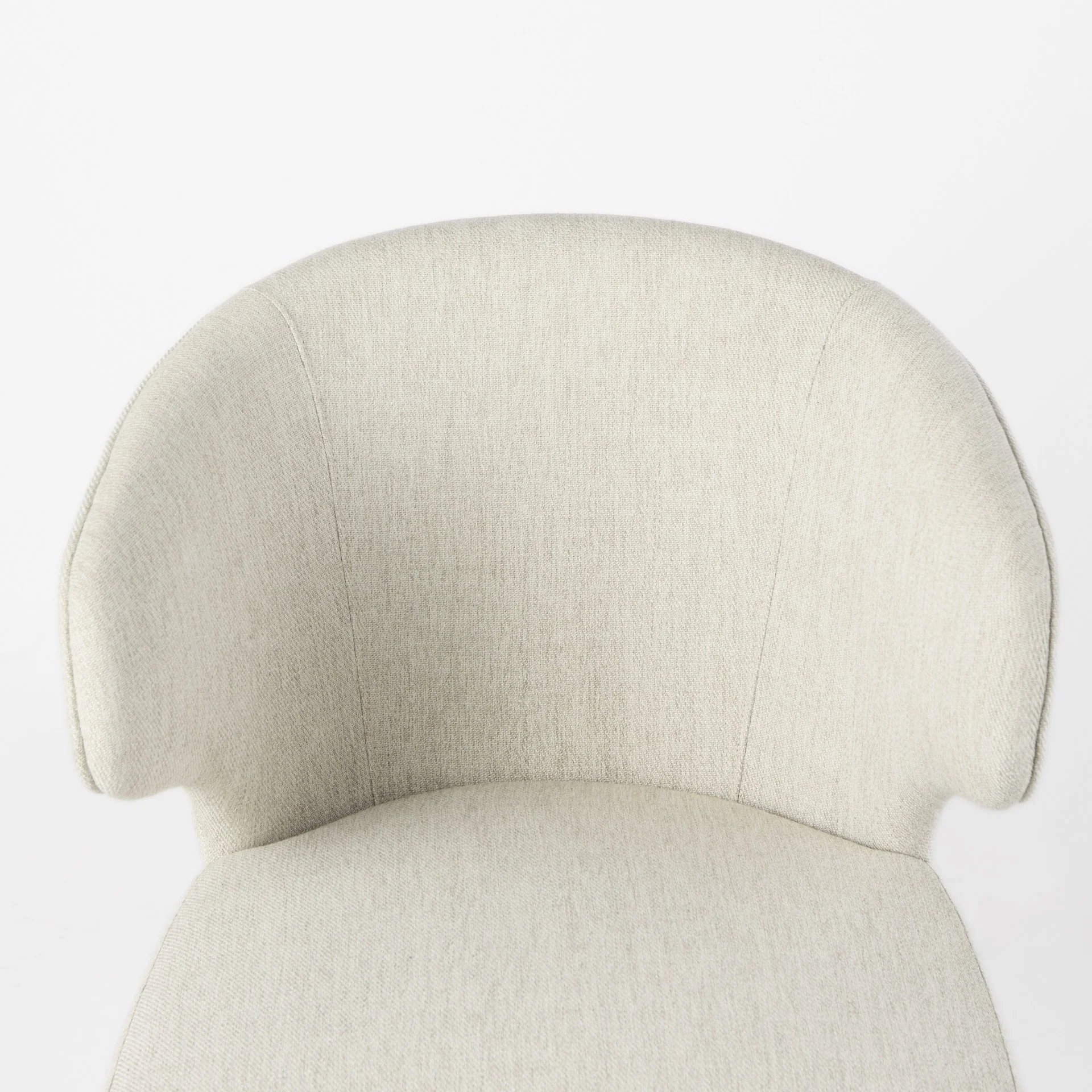 Ivory And Brown Mid Century Wingback Dining Chair By Homeroots - Image 6