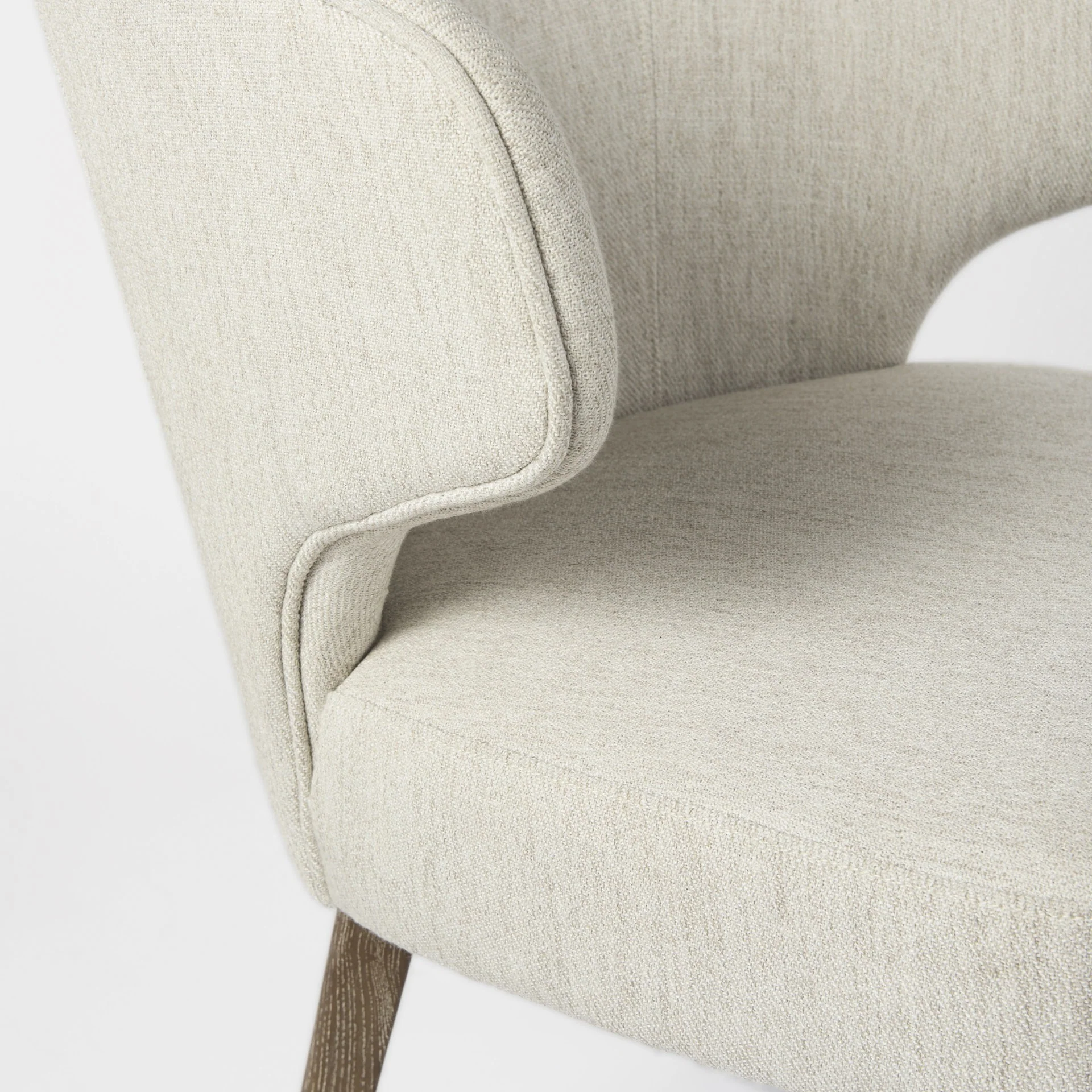 Ivory And Brown Mid Century Wingback Dining Chair By Homeroots - Image 7