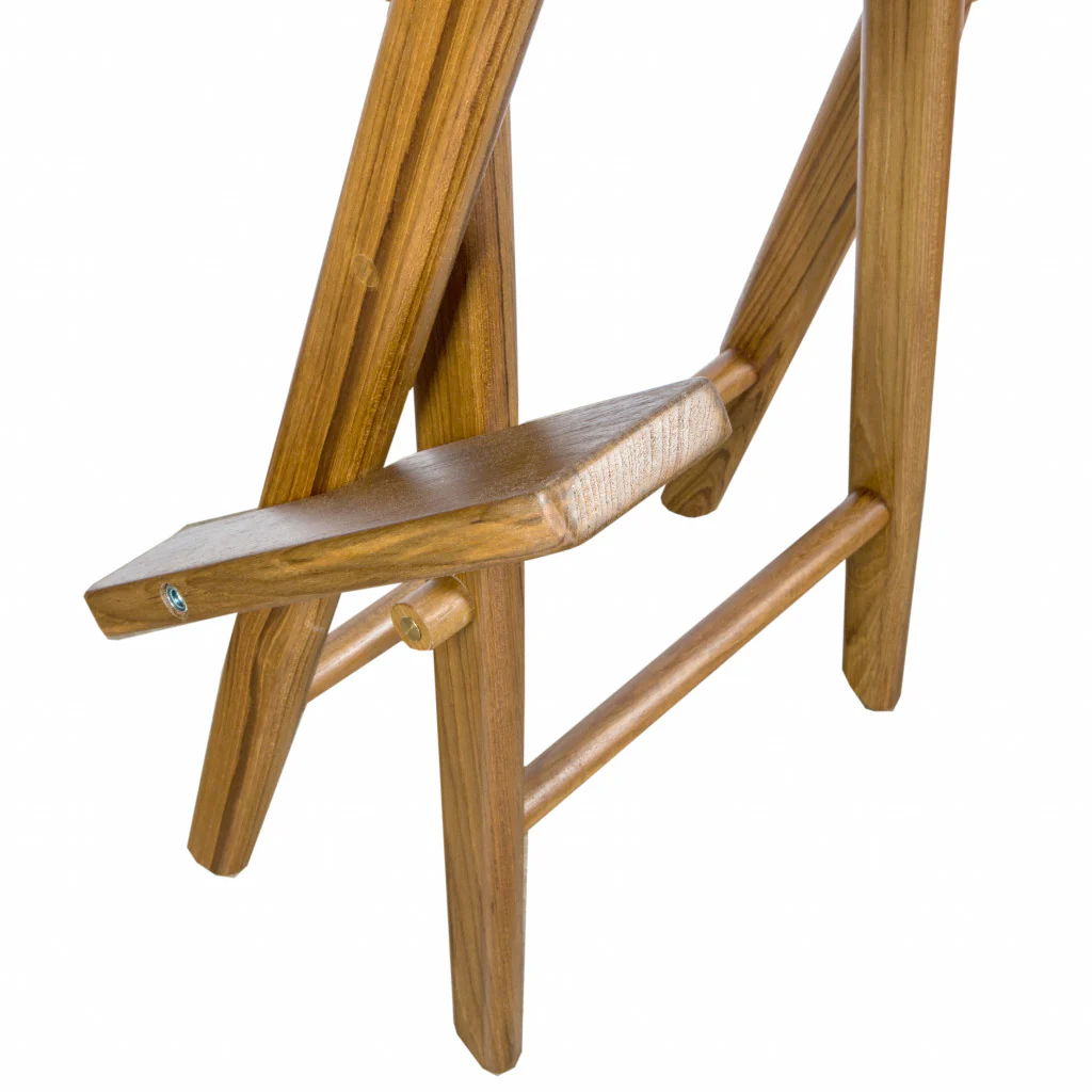 Ivory and Brown Solid Wood Indoor Outdoor Director Chair By Homeroots - Image 5