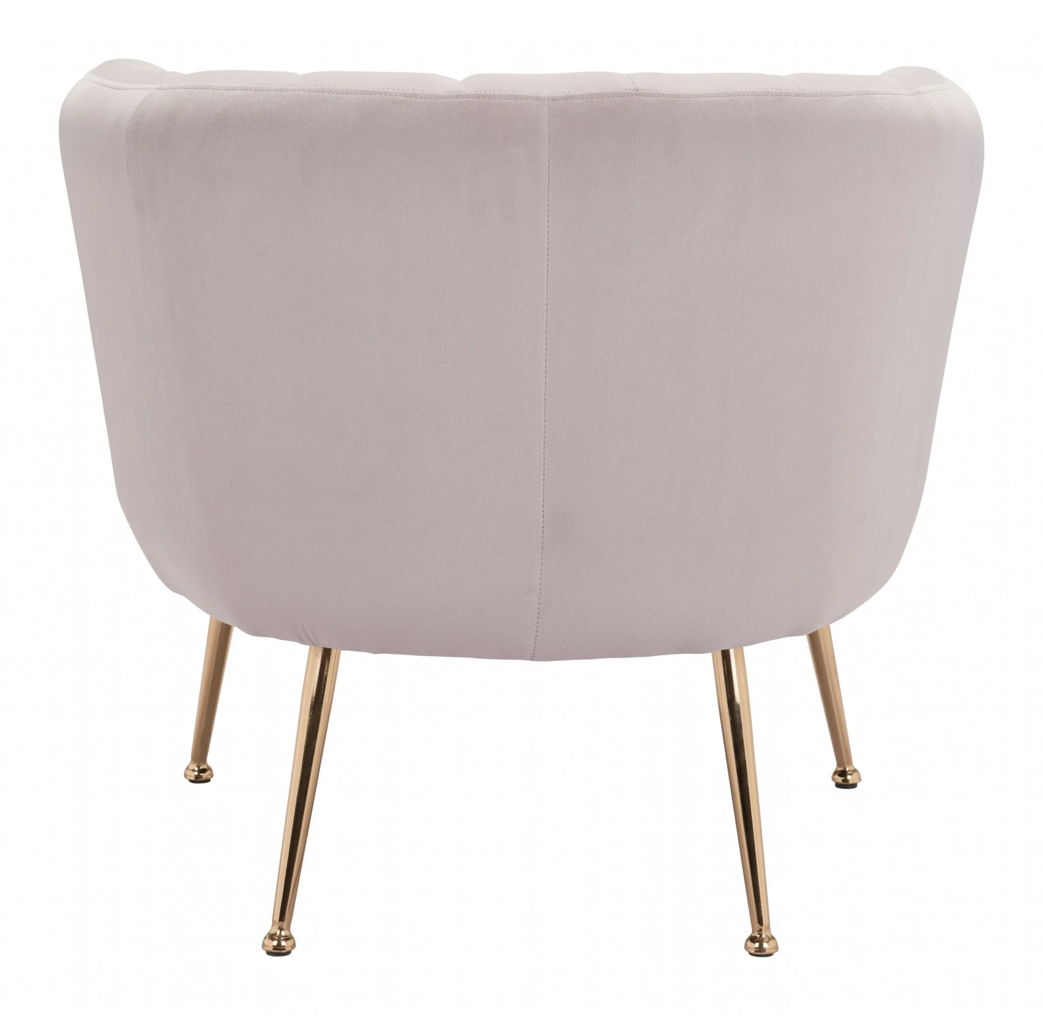 Ivory and Gold Super Soft Vertical Channel Accent Club Chair By Homeroots - Image 4