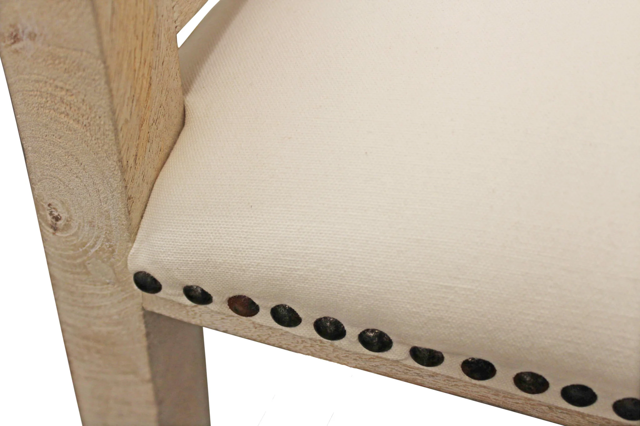 Ivory And Natural Upholstered Linen Curved Back Dining Arm Chair By Homeroots - Image 6