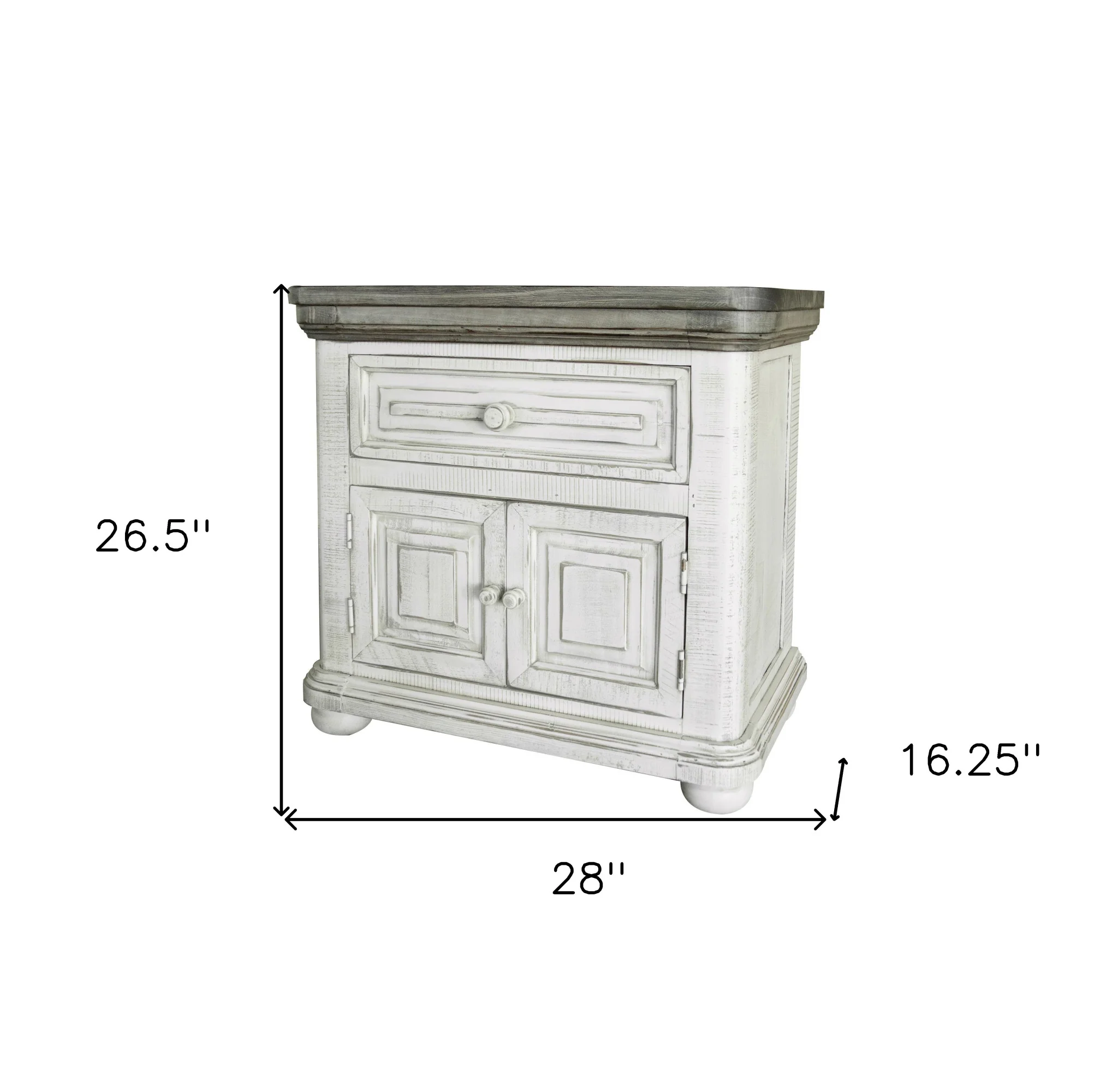 Ivory One Drawer Nightstand By Homeroots - Image 5