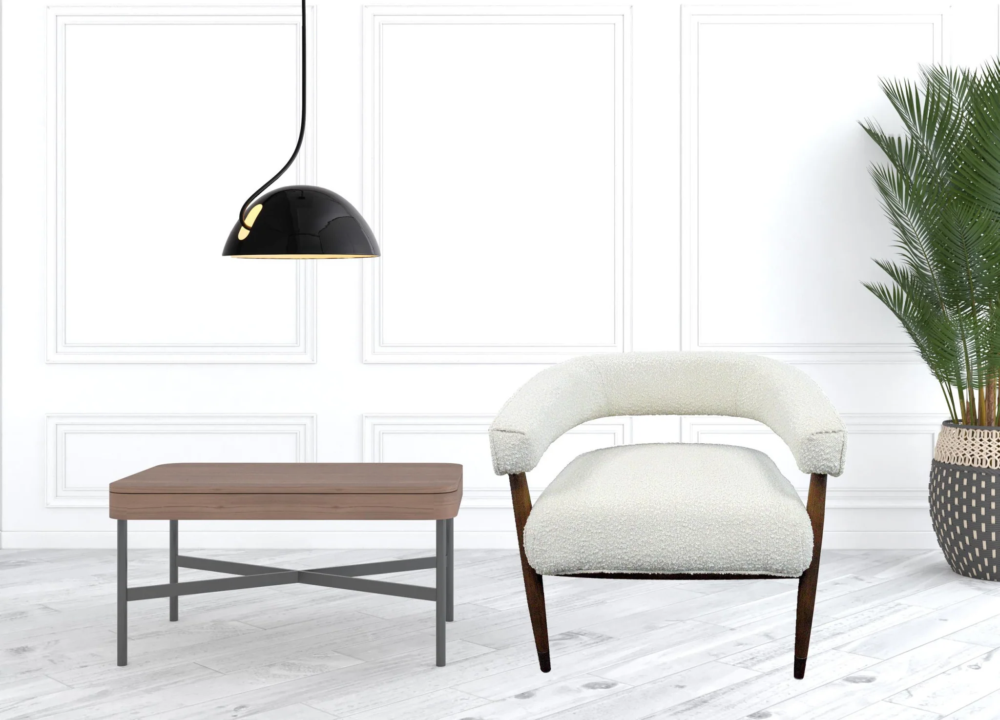 Ivory Polyester Blend And Brown Solid Color Arm Chair By Homeroots - Image 3