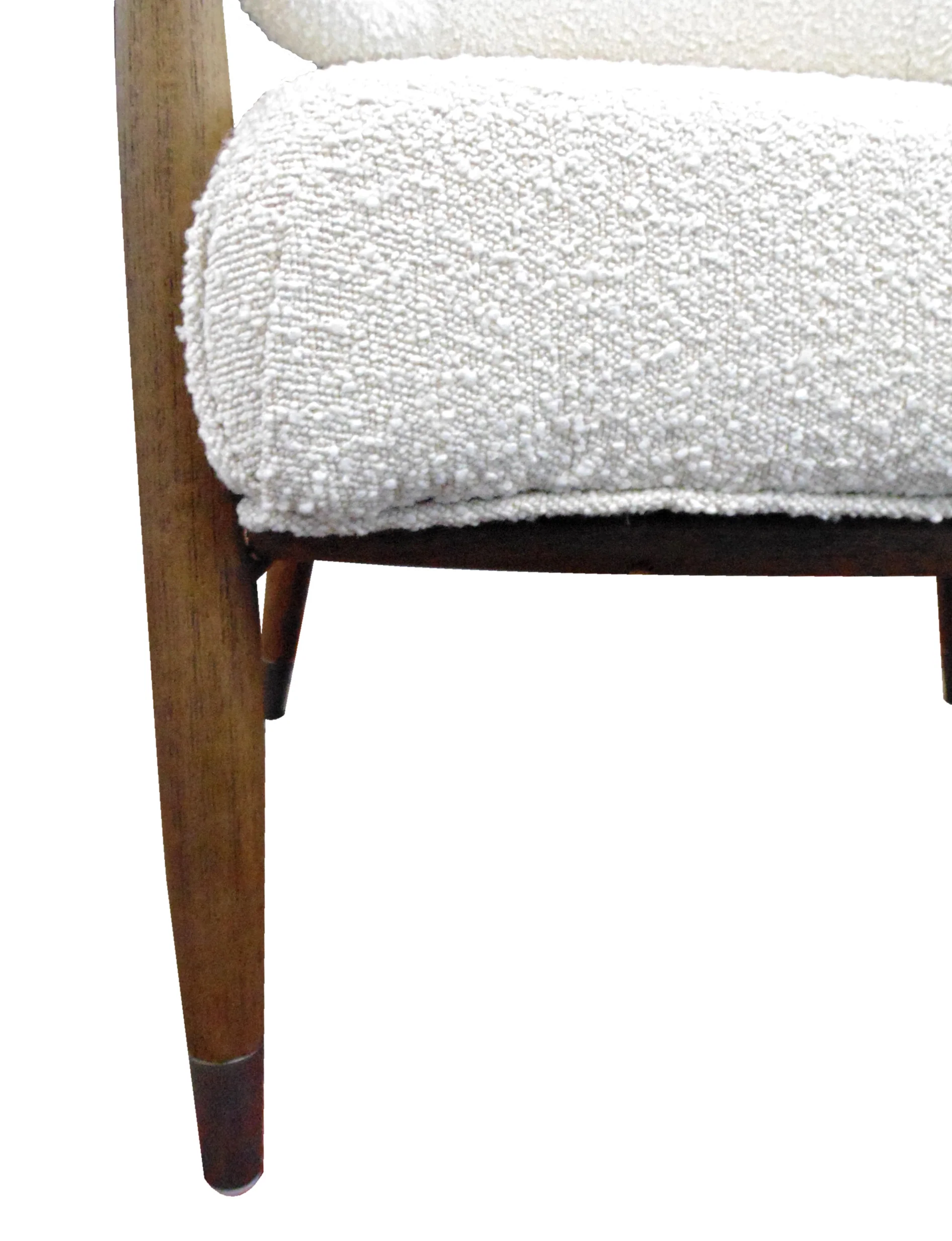 Ivory Polyester Blend And Brown Solid Color Arm Chair By Homeroots - Image 4