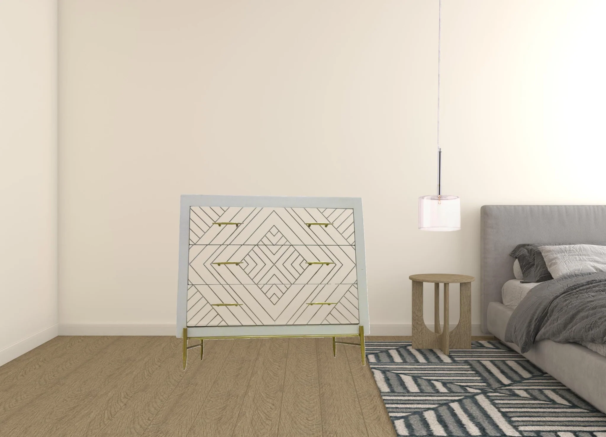 Ivory Solid Wood Three Drawer Dresser By Homeroots - Image 3